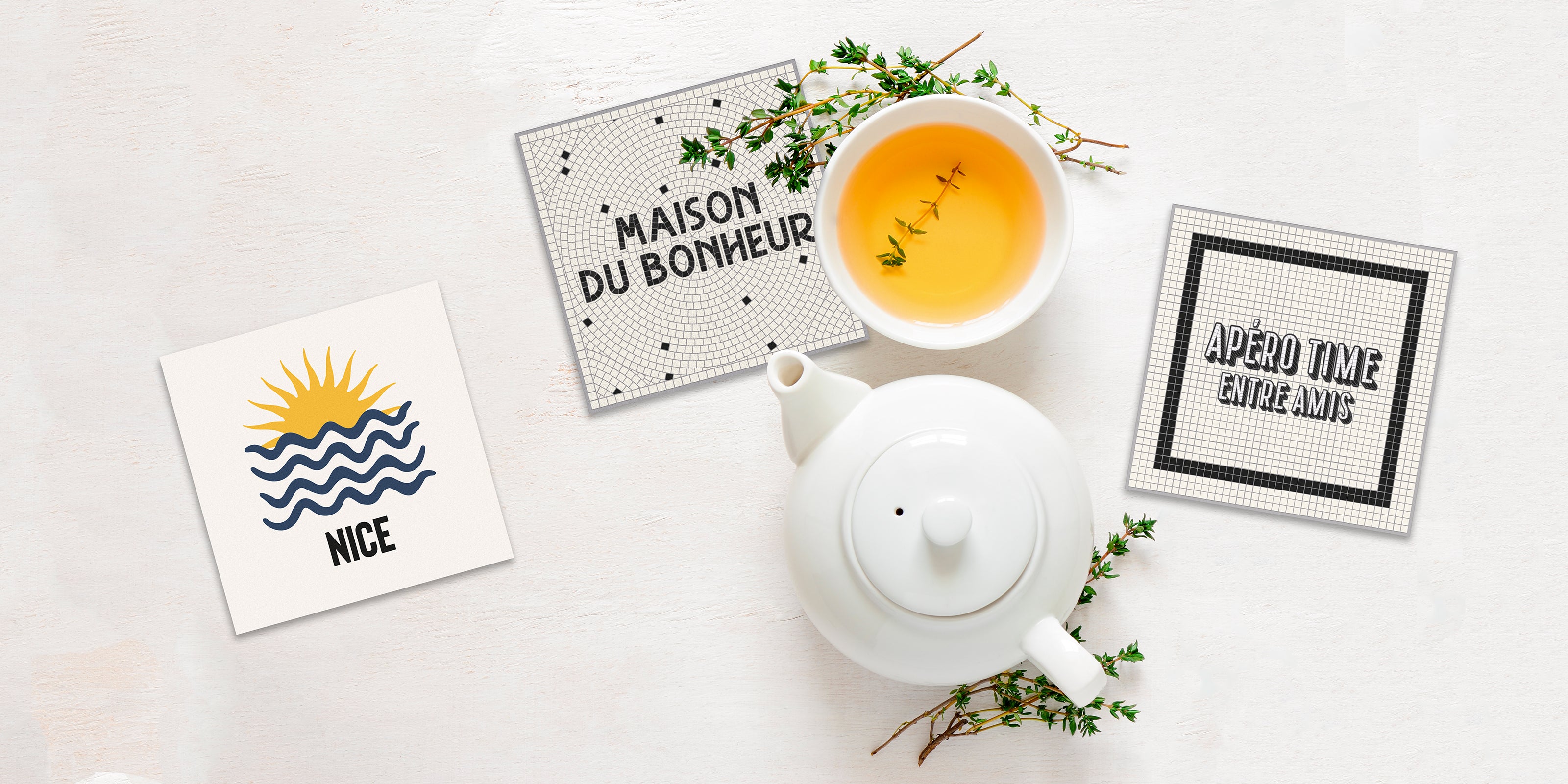 Dessous de verre vinyle personnalisés