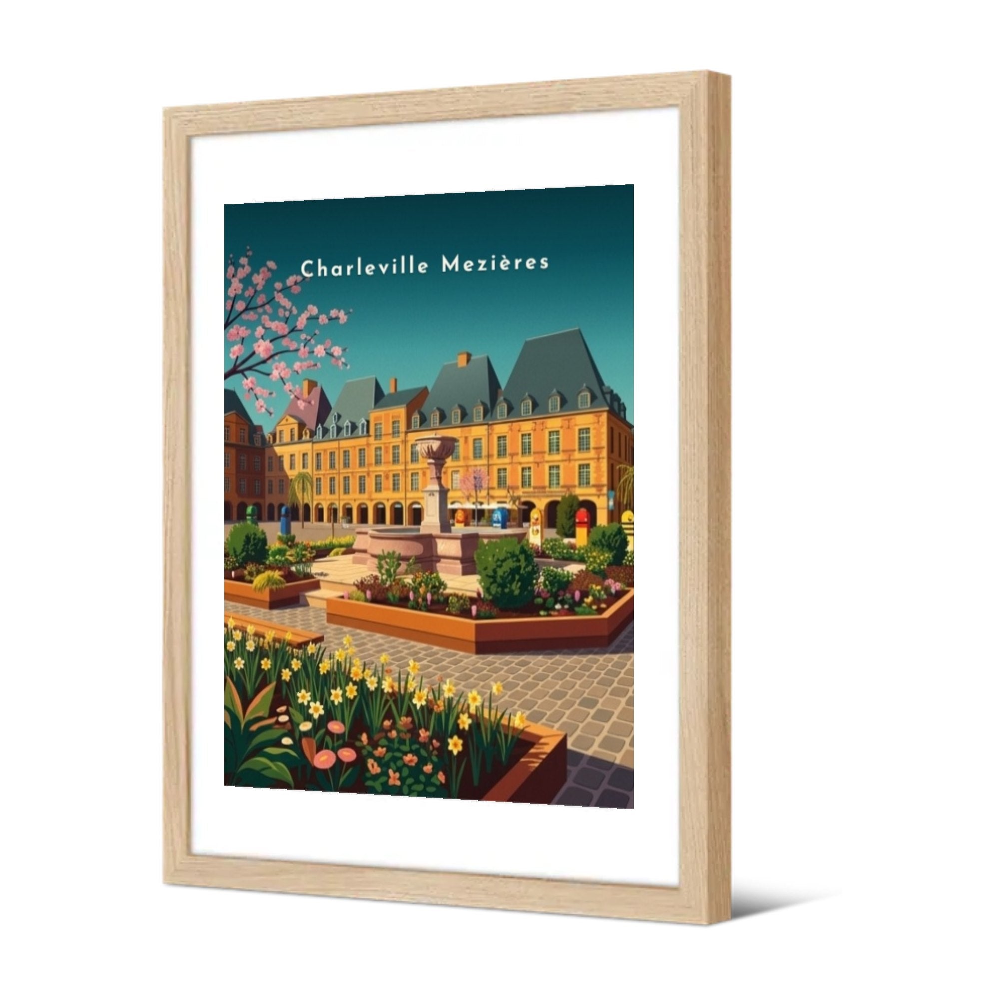 La place Ducale — Pôdevache, encadrée, vue de trois quarts