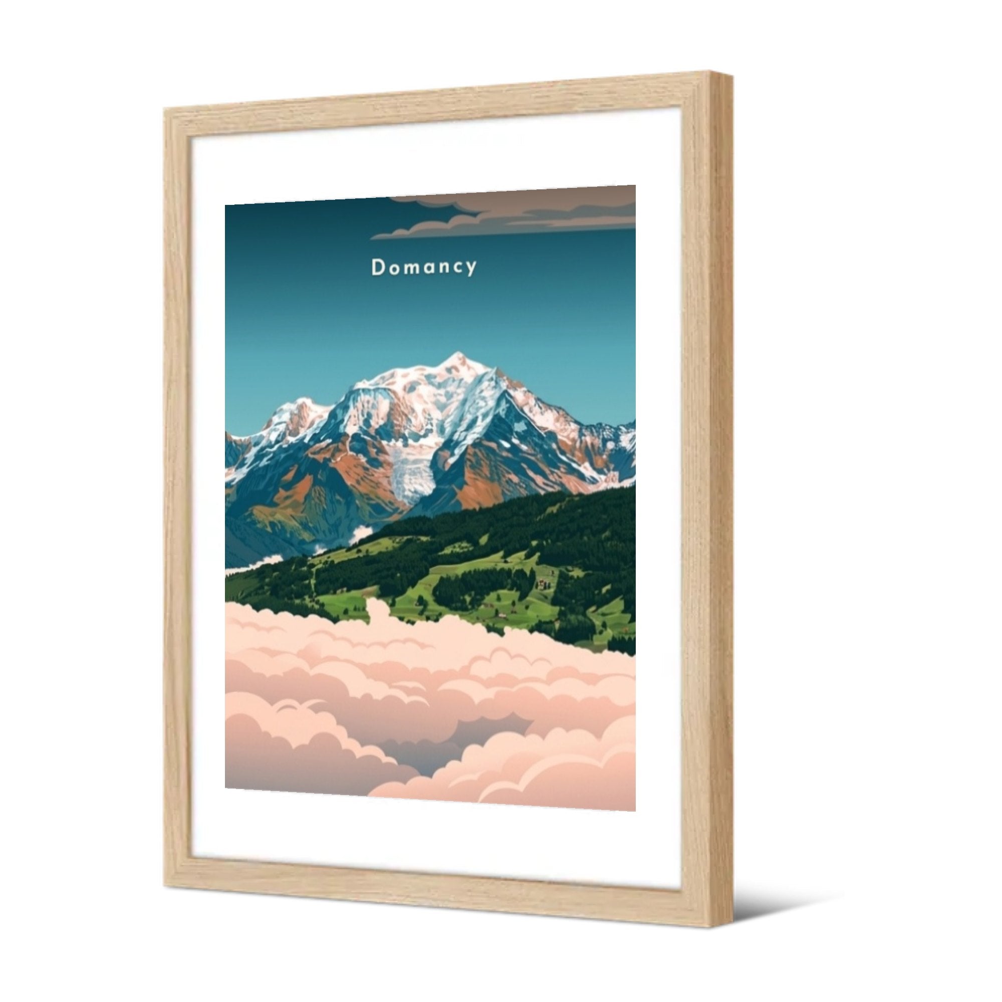 Vue sur le mont Blanc — Pôdevache, encadrée, vue de trois quarts