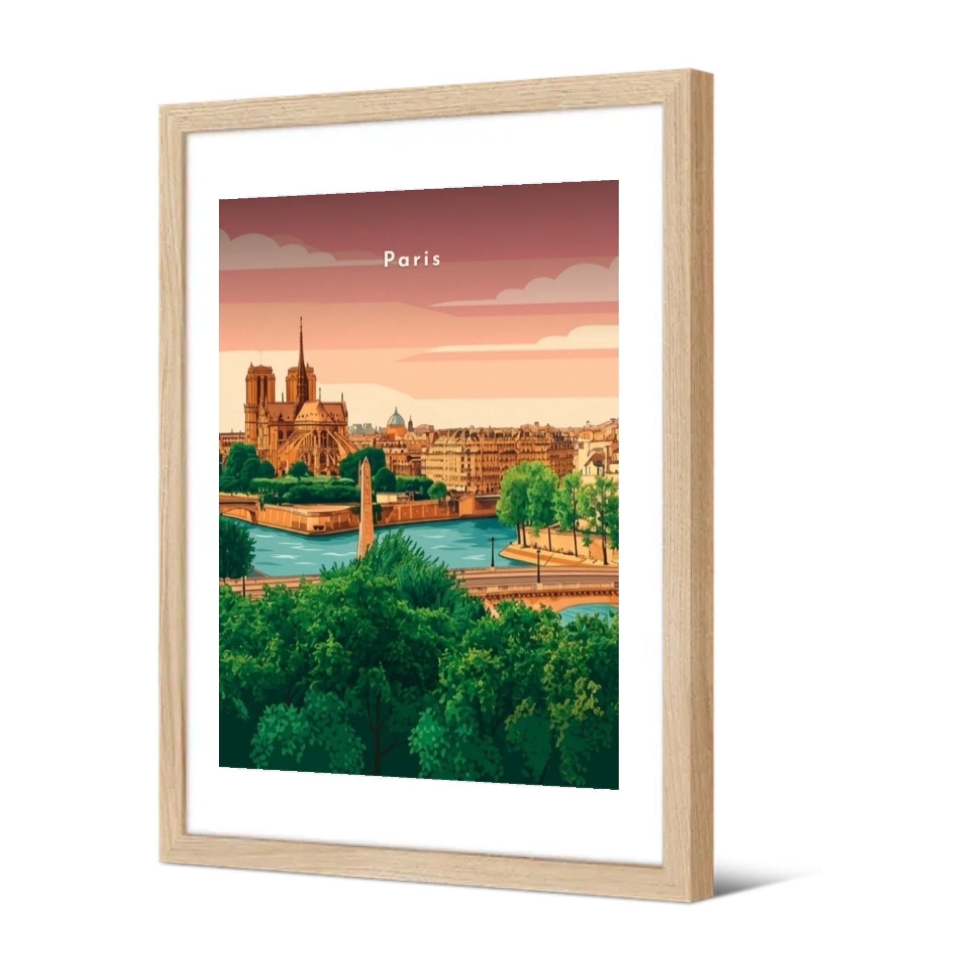 Notre-Dame et le pont de la Tournelle — Pôdevache, encadrée, vue de trois quarts