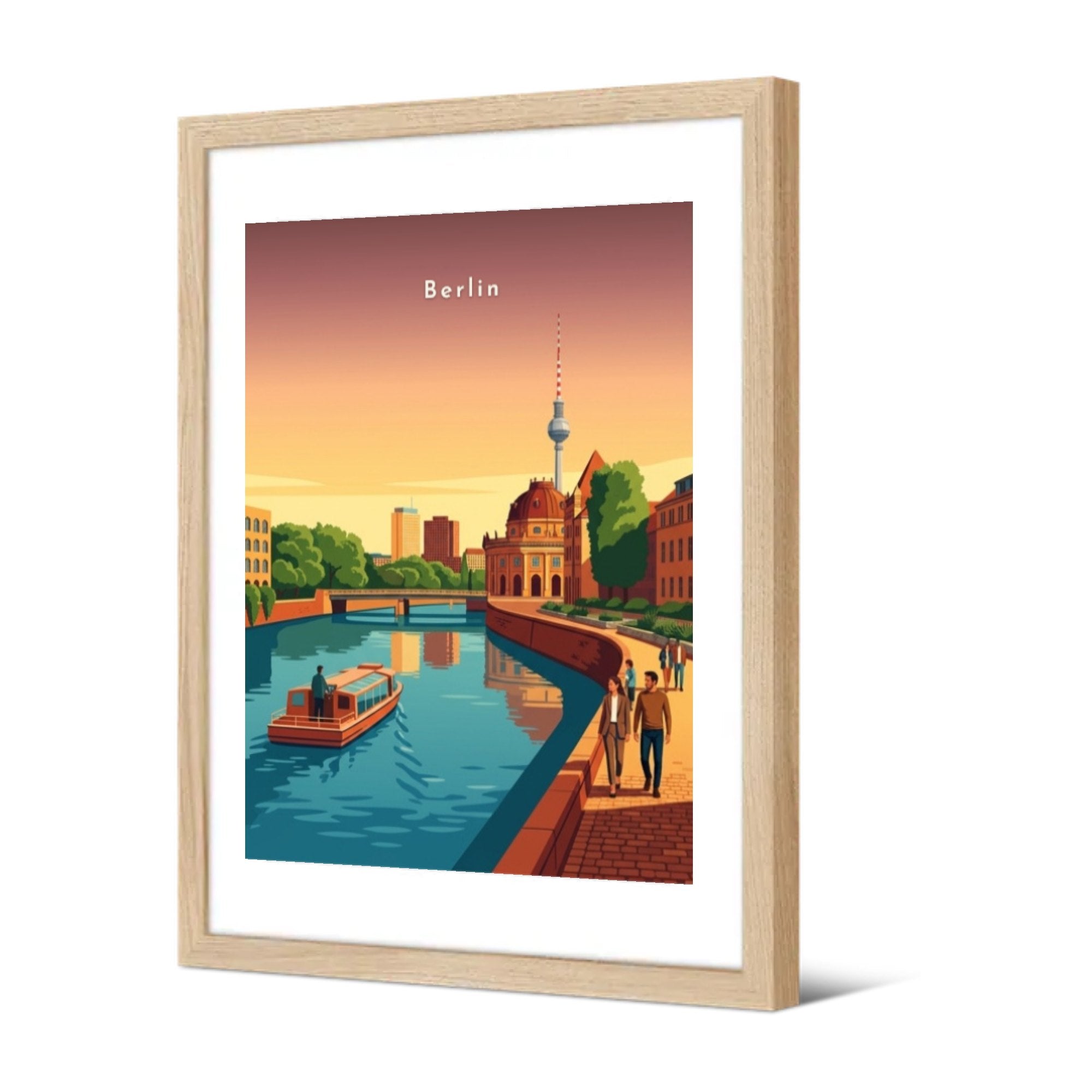 Le Bode-Museum et la Fernsehturm — Pôdevache, encadrée, vue de trois quarts