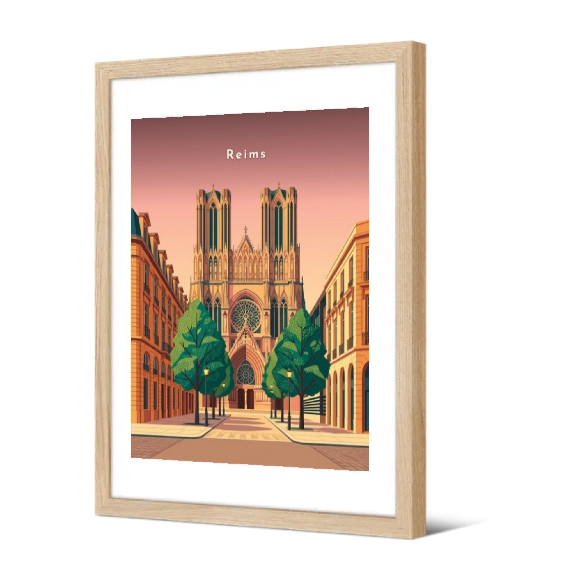 Notre-Dame dans l'alignement des arbres — Pôdevache, encadrée, vue de trois quarts