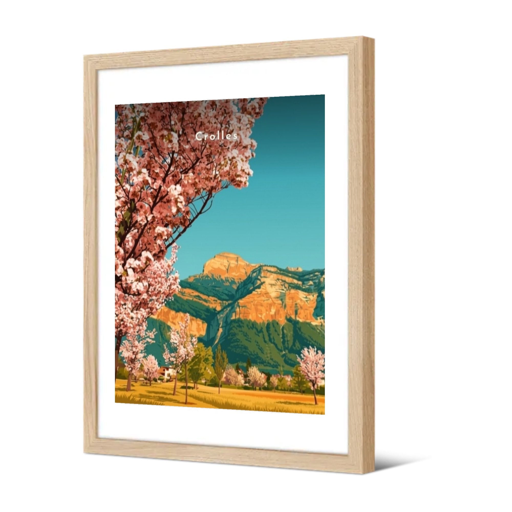 La Dent de Crolles au printemps — Pôdevache, encadrée, vue de trois quarts