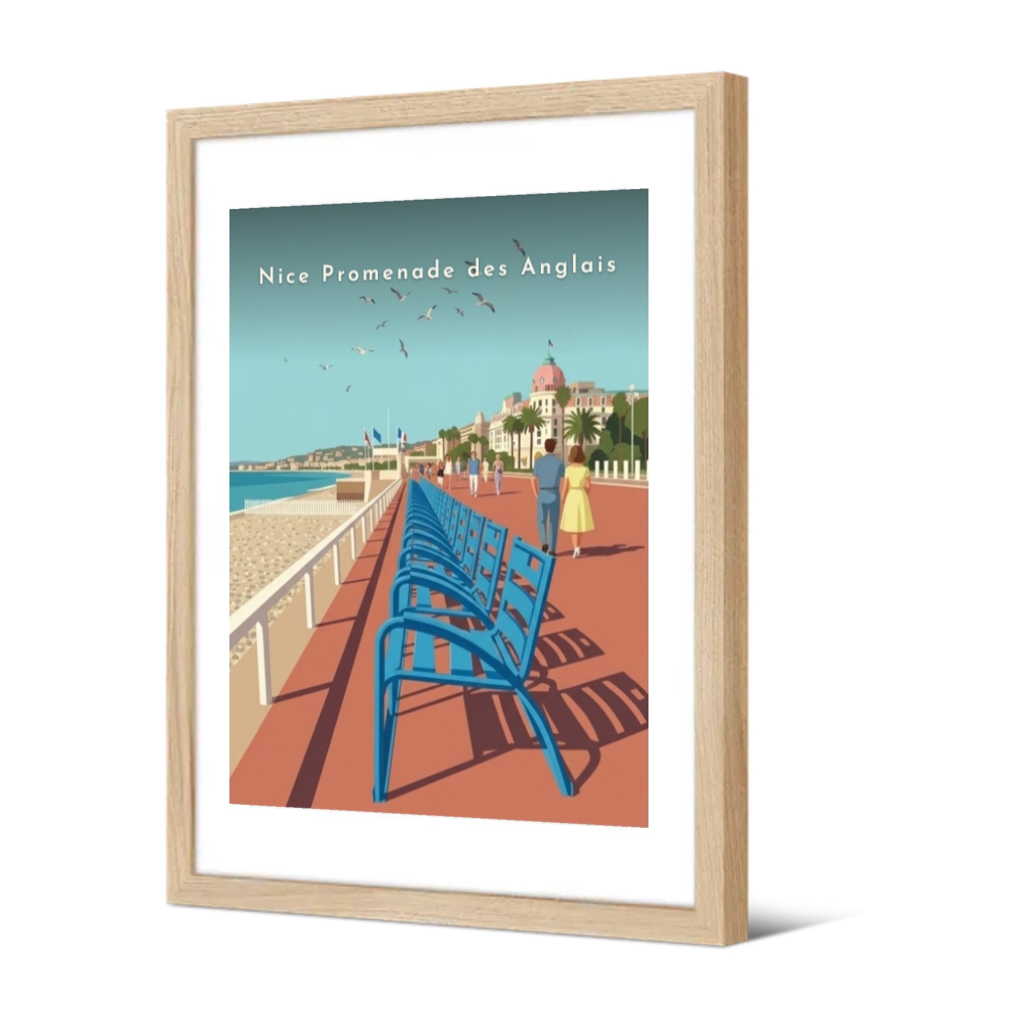 Nice Promenade des Anglais — Pôdevache, encadrée, vue de trois quarts