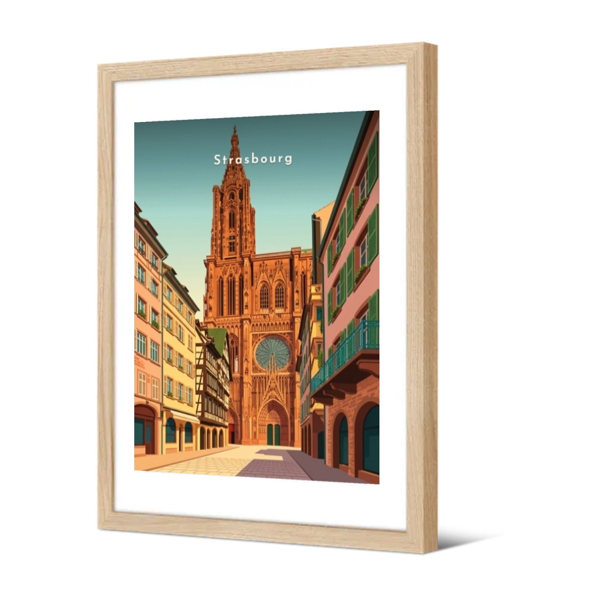 La cathédrale depuis la rue Mercière — Pôdevache, encadrée, vue de trois quarts