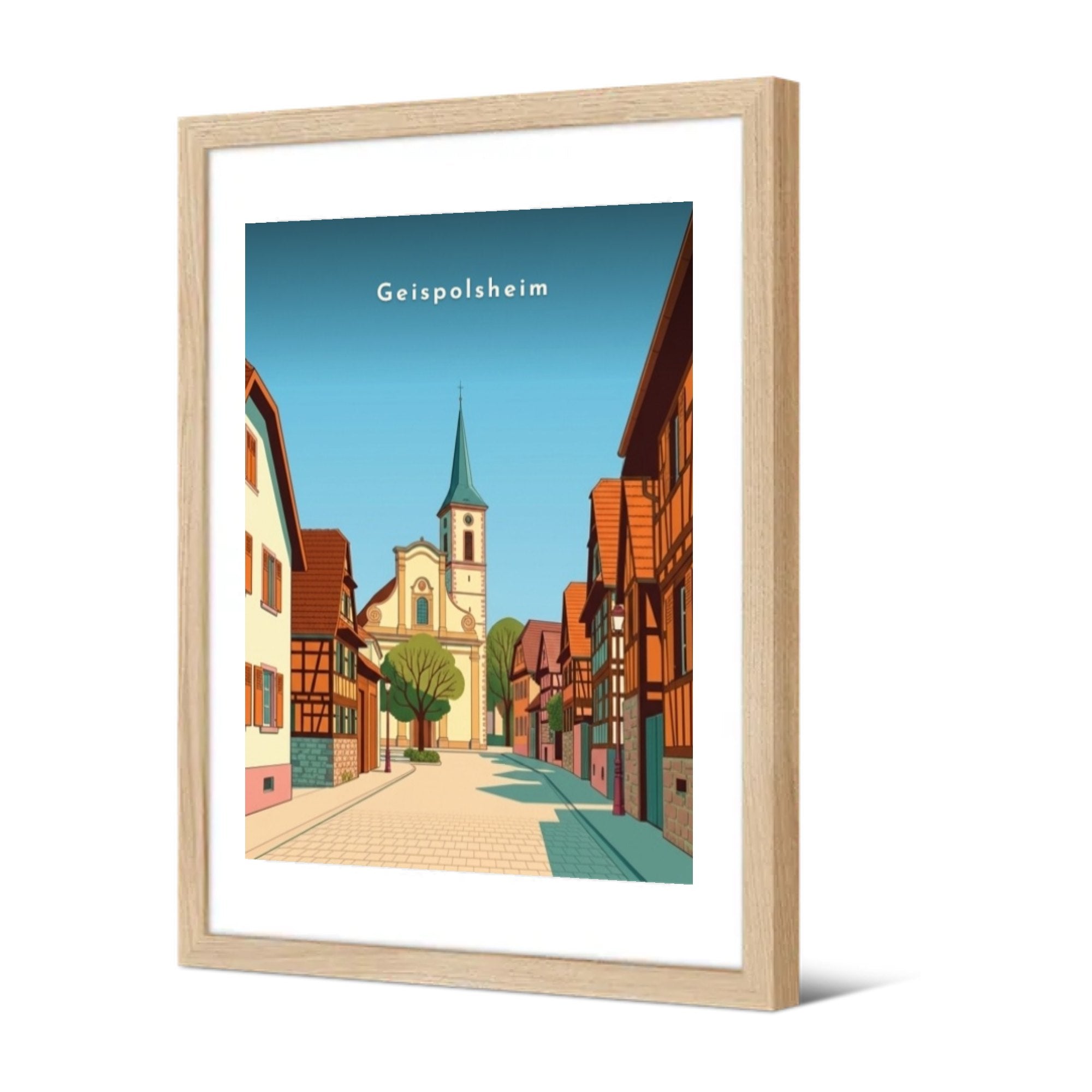 Rue vers l'église Sainte-Marguerite — Pôdevache, encadrée, vue de trois quarts