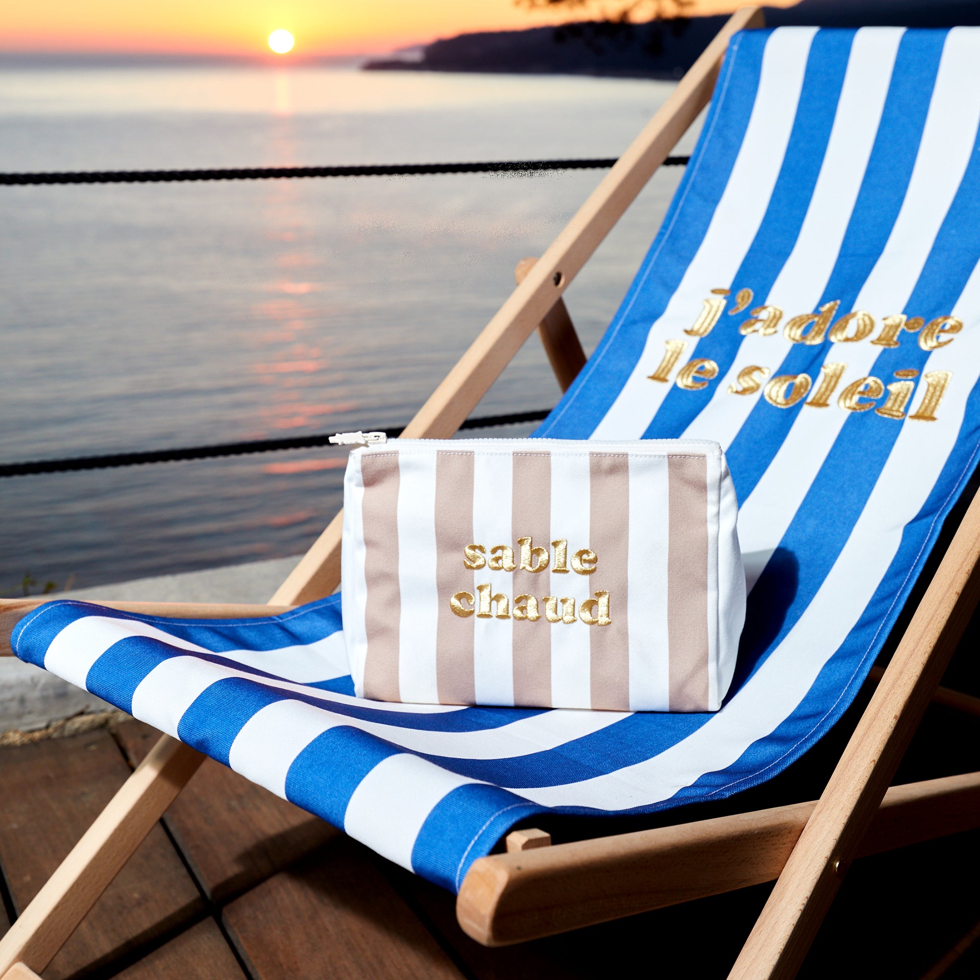 Pochette brodée Sable Chaud