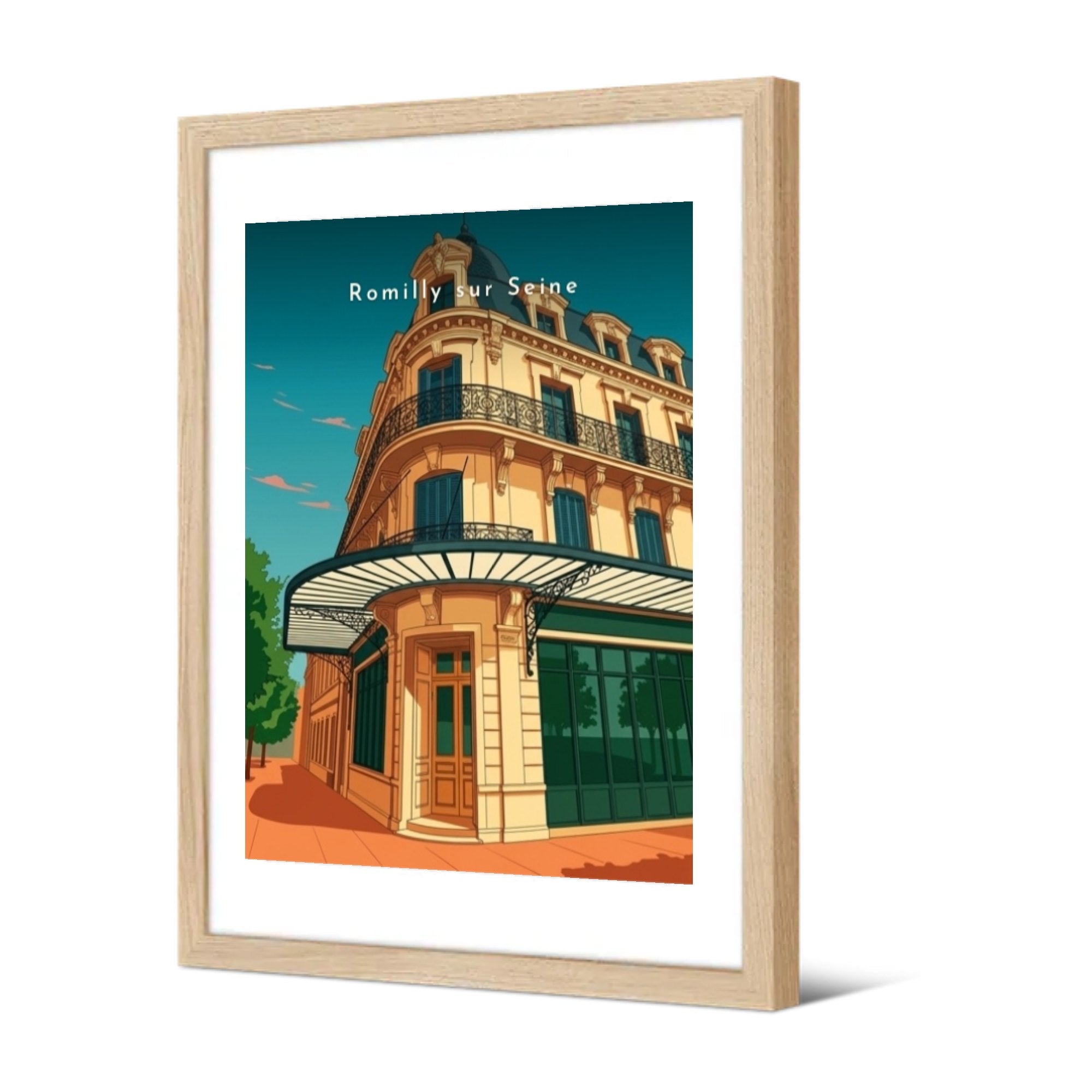 Immeuble d'angle à marquise — Pôdevache, encadrée, vue de trois quarts