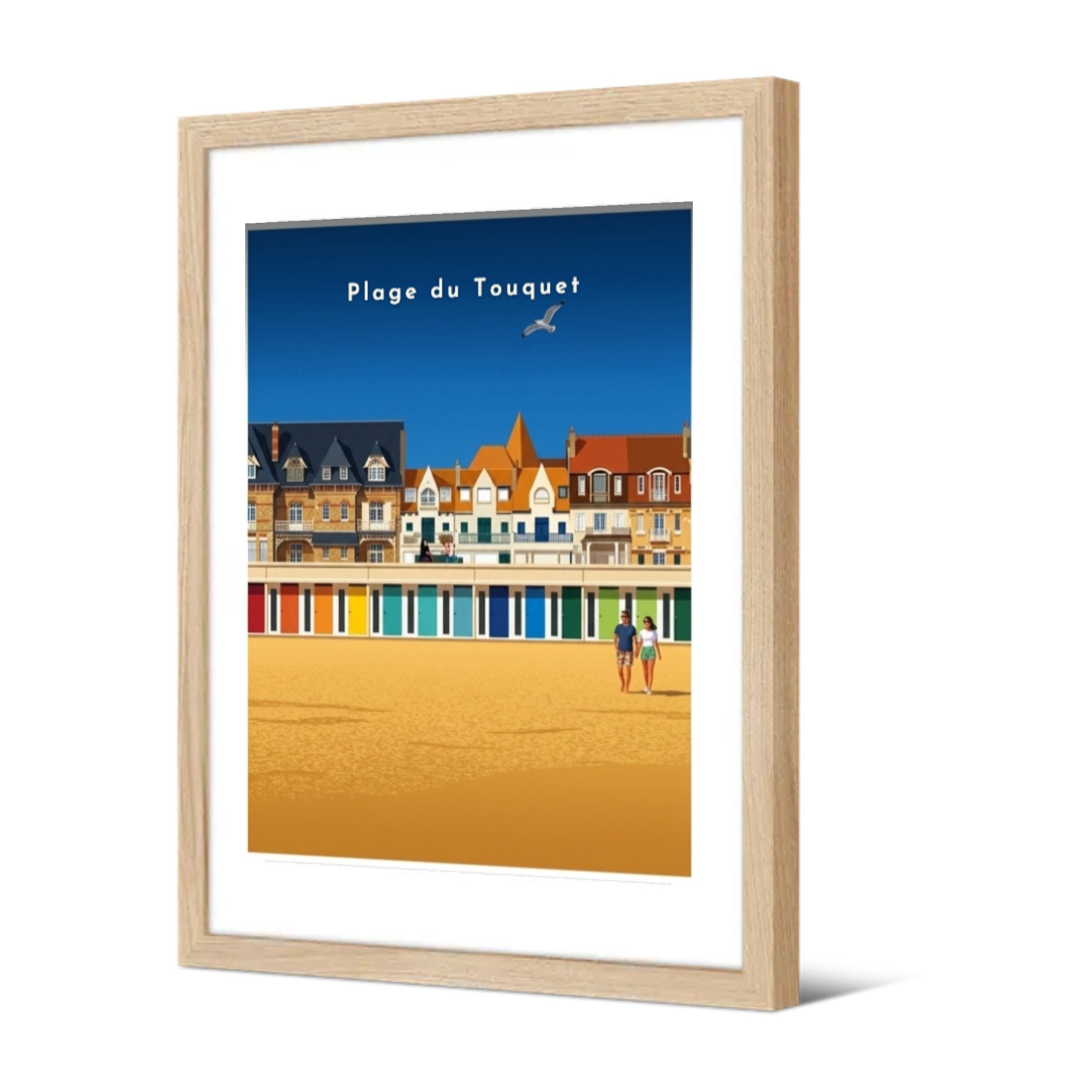 Plage du Touquet — Pôdevache, encadrée, vue de trois quarts