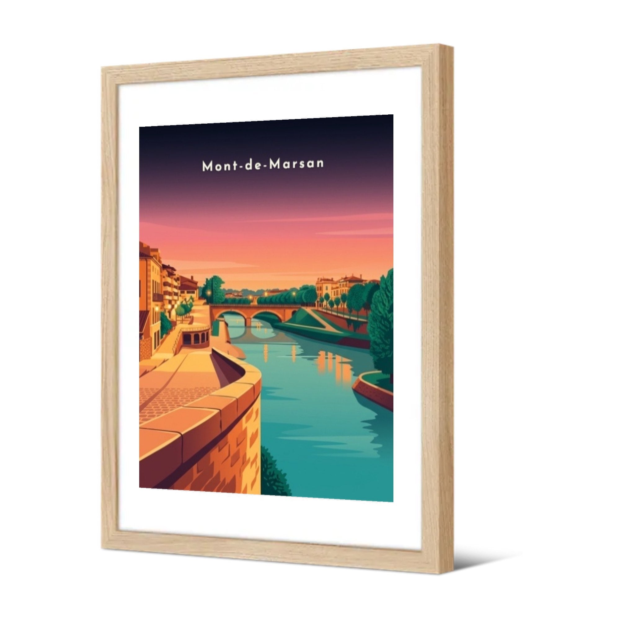 Les quais de la Midouze — Pôdevache, encadrée, vue de trois quarts