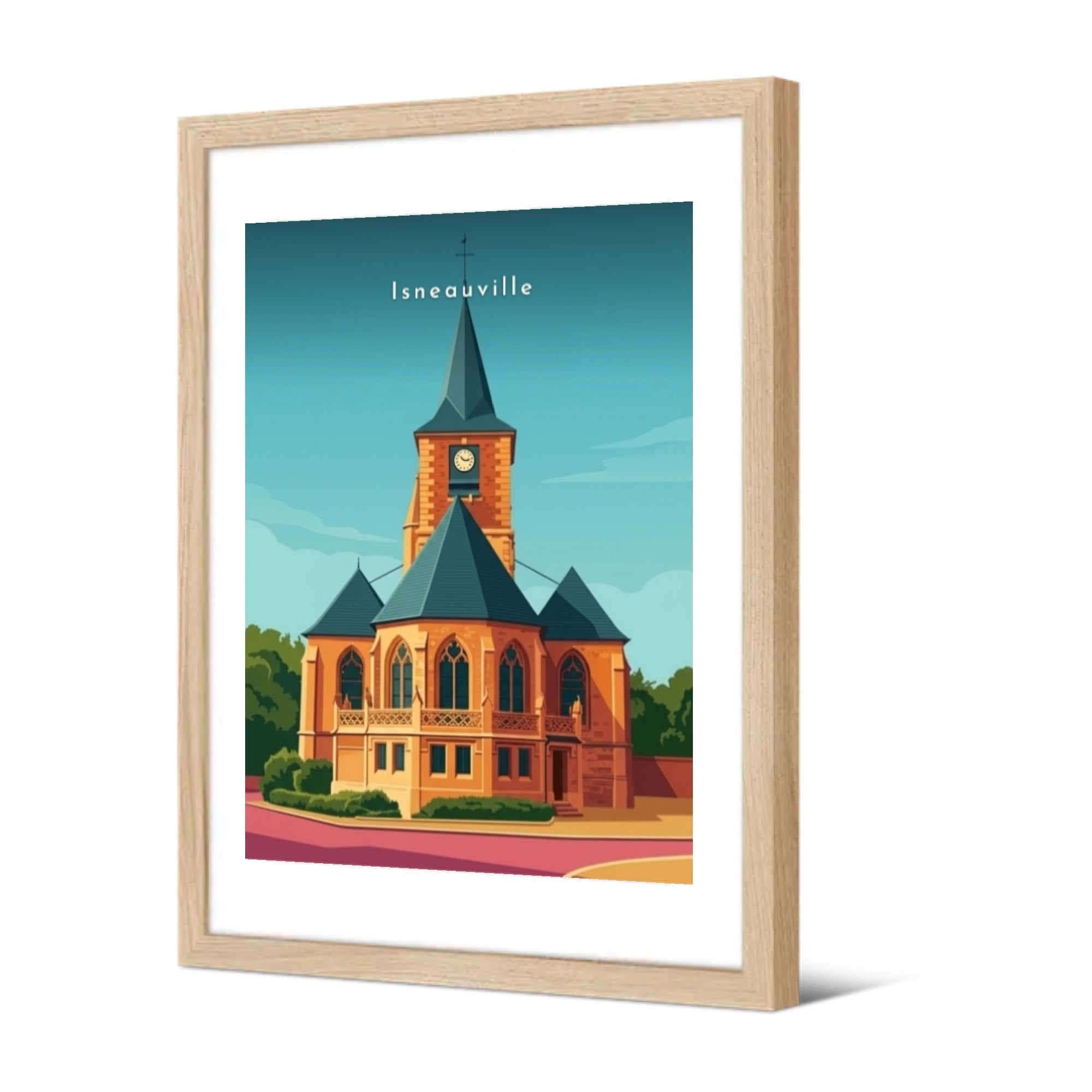 Le chevet de l'église Saint-Léger — Pôdevache, encadrée, vue de trois quarts