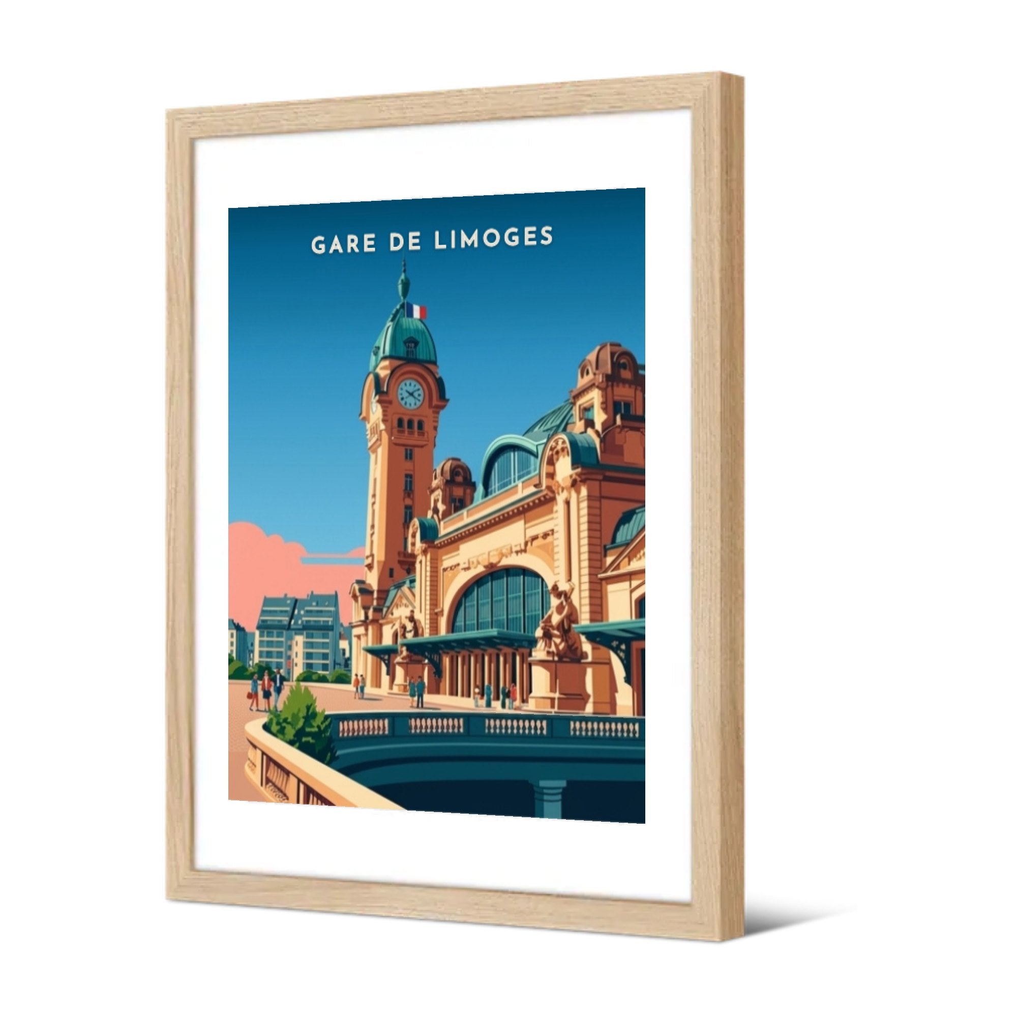 Gare de Limoges — Pôdevache, encadrée, vue de trois quarts