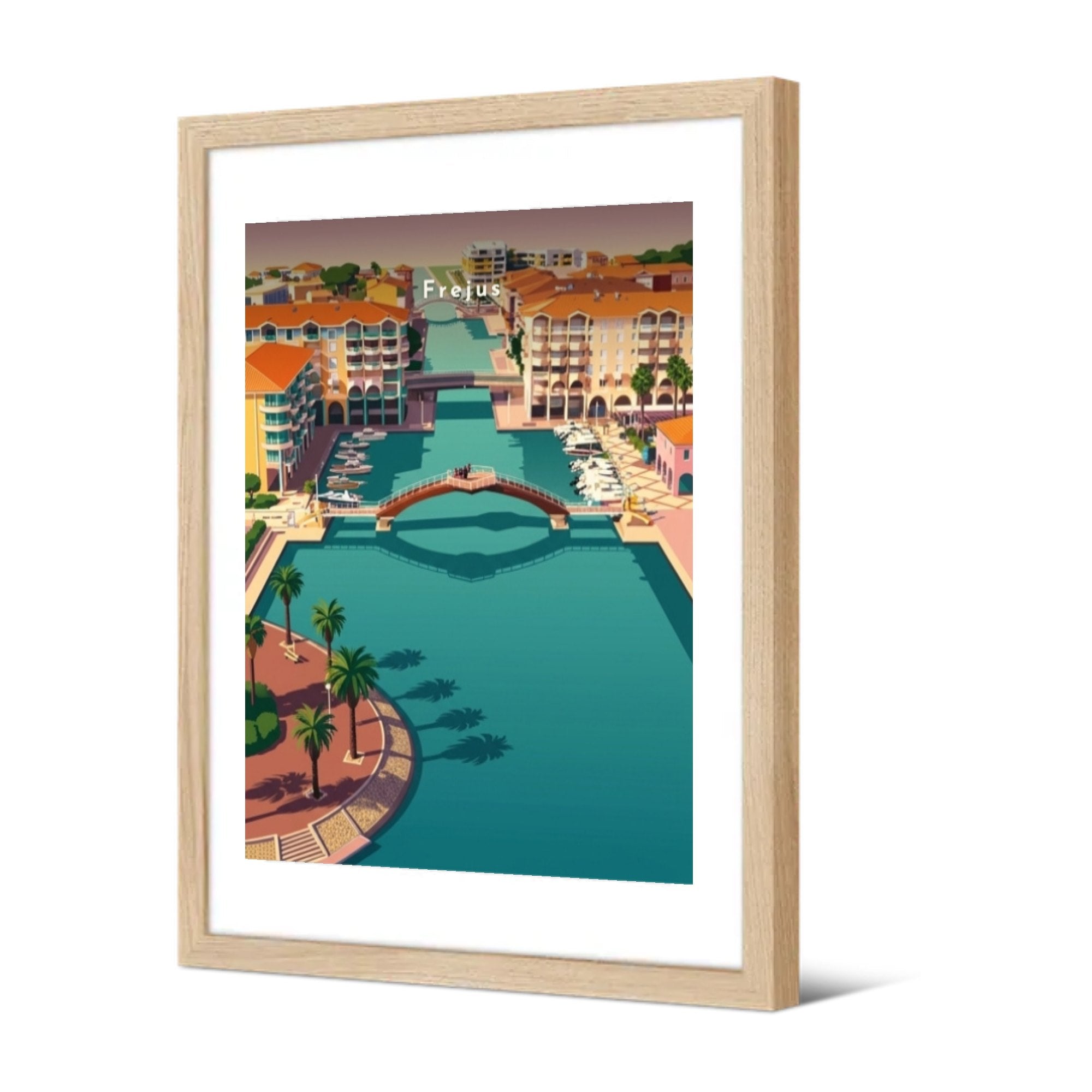 Les canaux de Port-Fréjus — Pôdevache, encadrée, vue de trois quarts