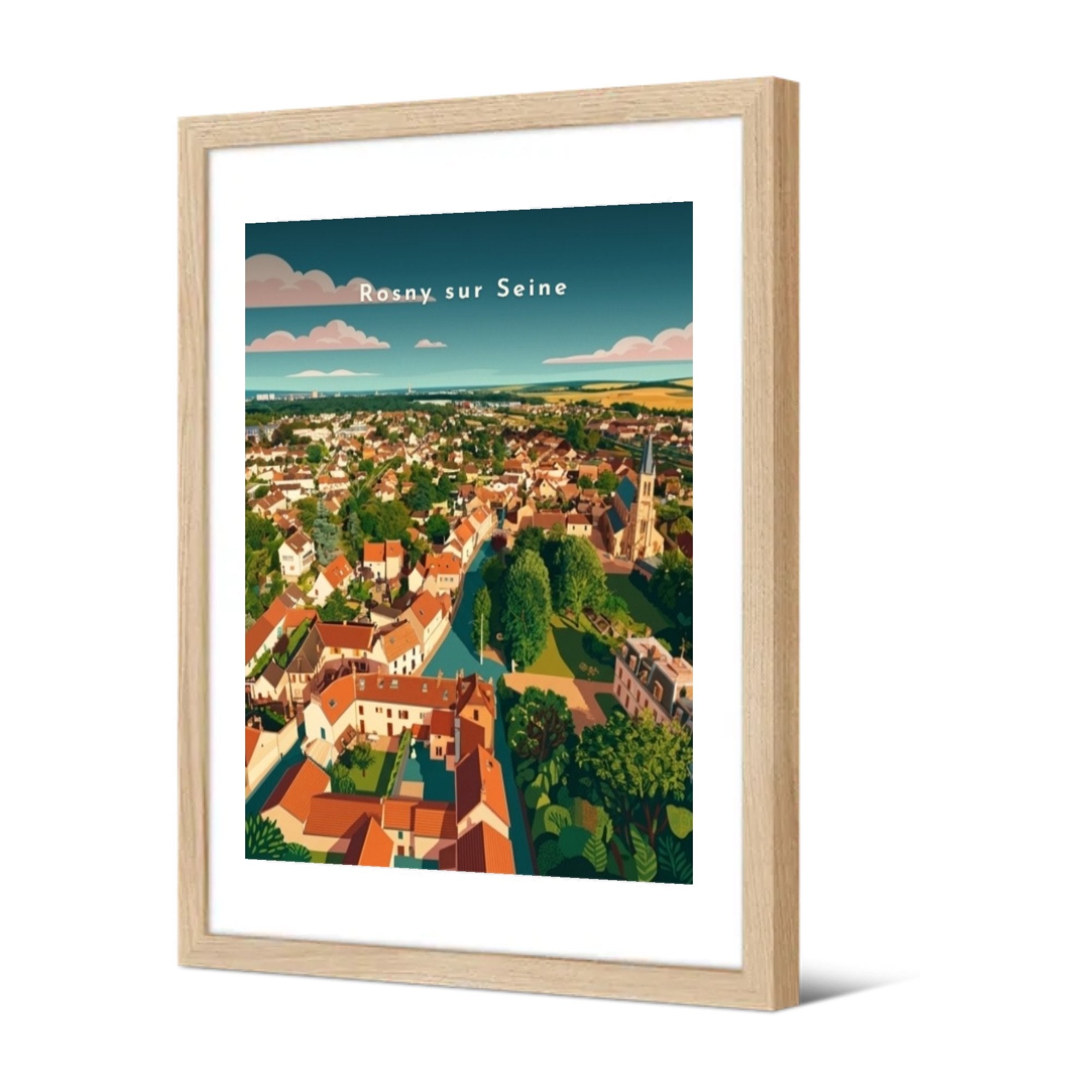 Vue sur le bourg et l'église — Pôdevache, encadrée, vue de trois quarts