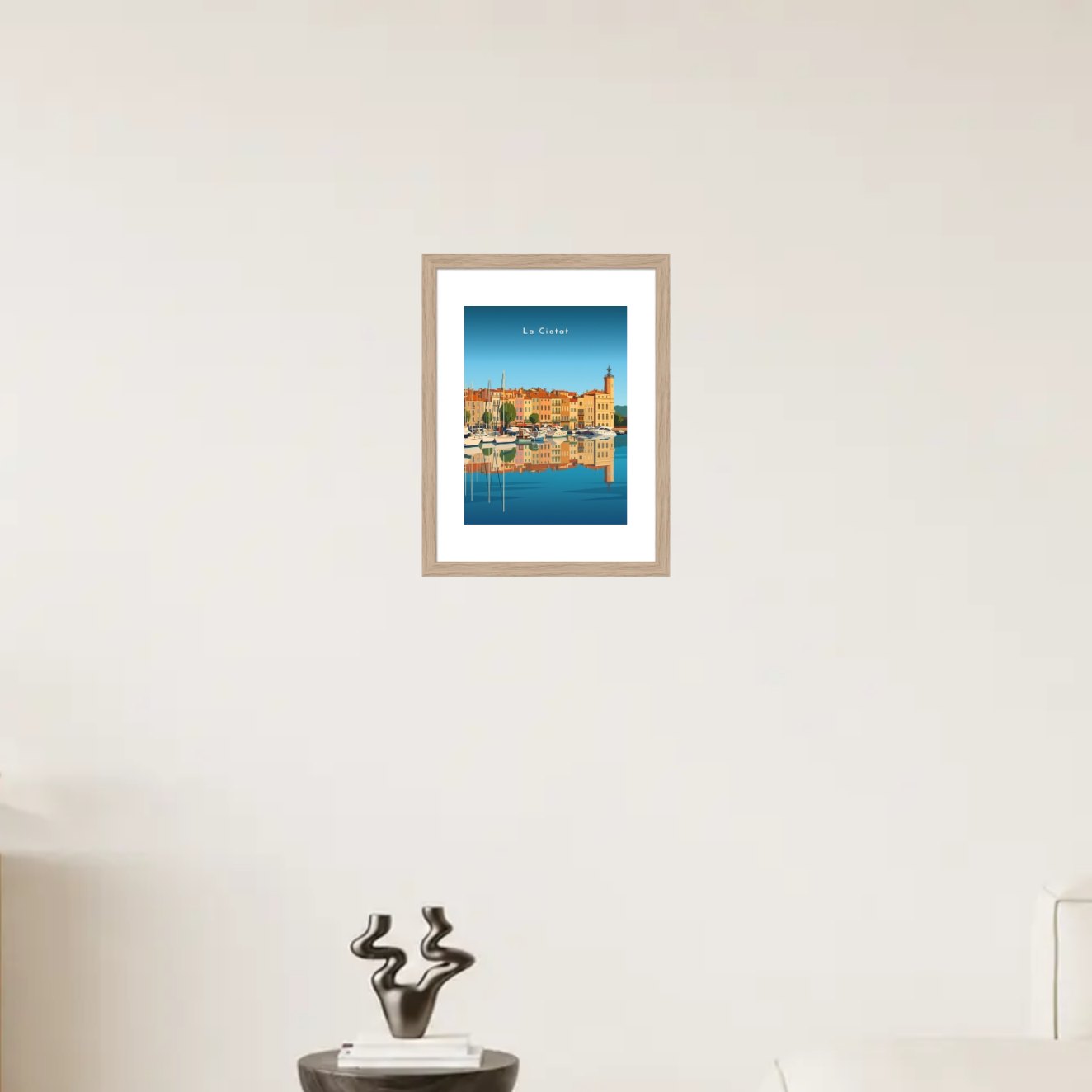Reflets sur le Vieux-Port — Pôdevache, en situation sur un mur