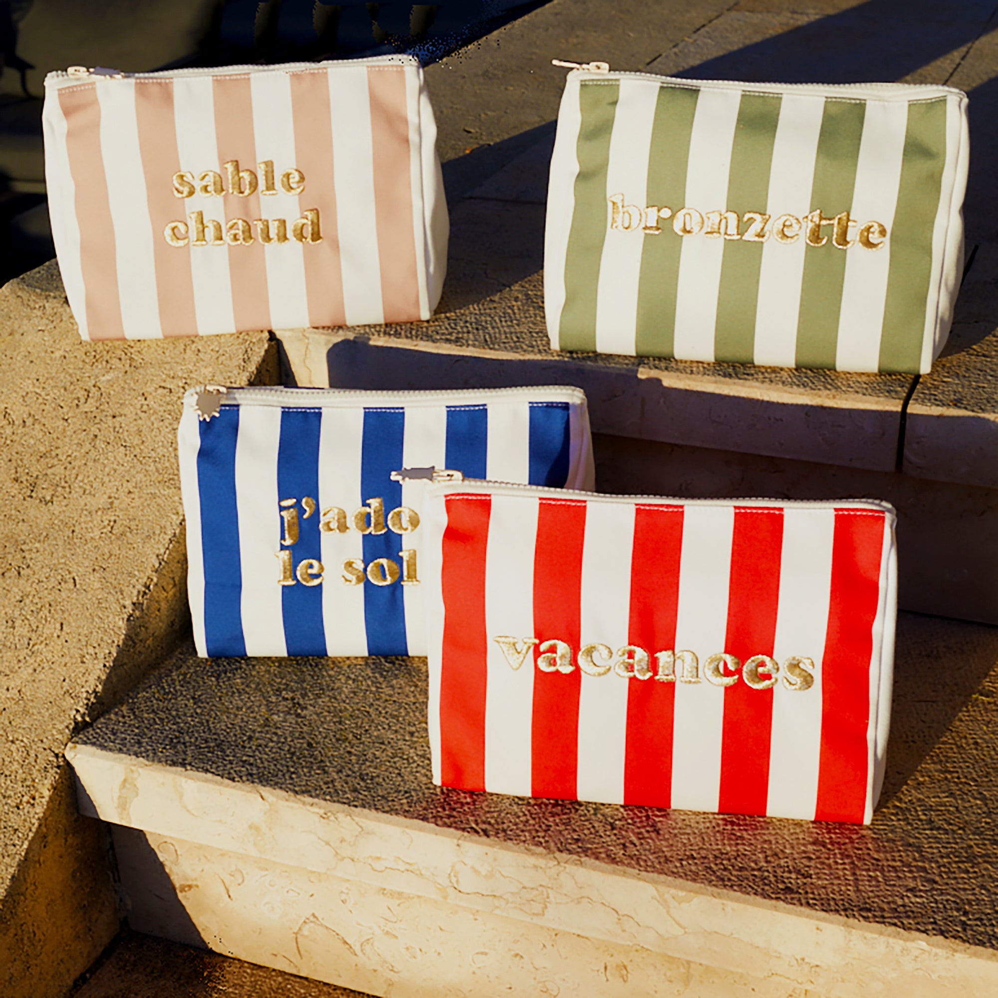 Pochette brodée Sable Chaud