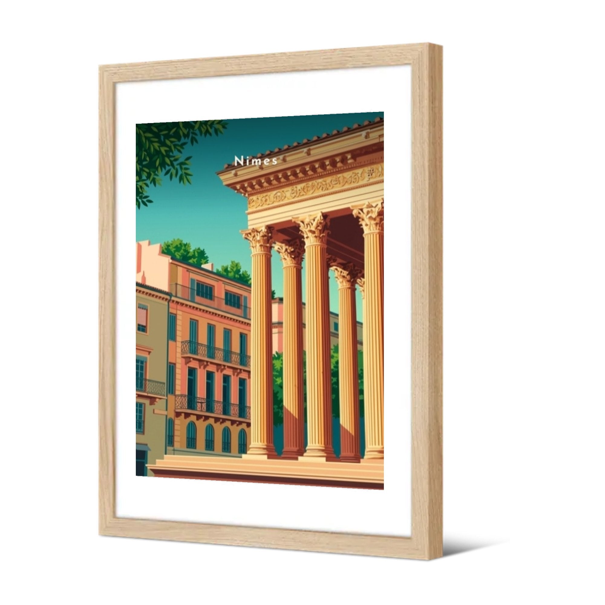 Colonnade de la Maison Carrée — Pôdevache, encadrée, vue de trois quarts