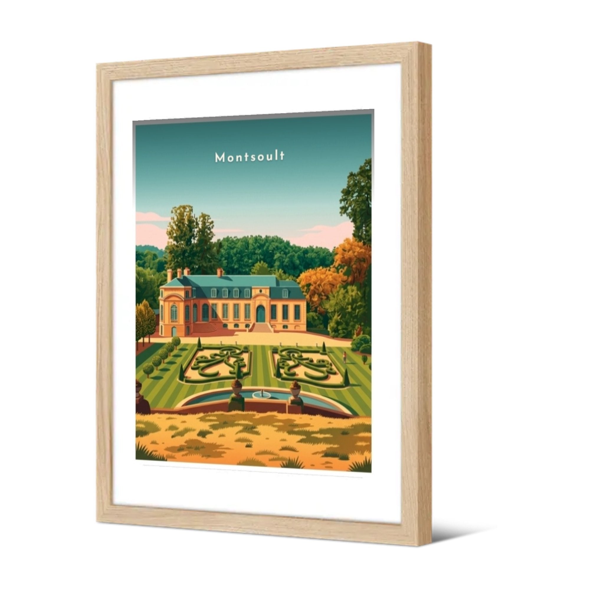 Le château et ses jardins — Pôdevache, encadrée, vue de trois quarts