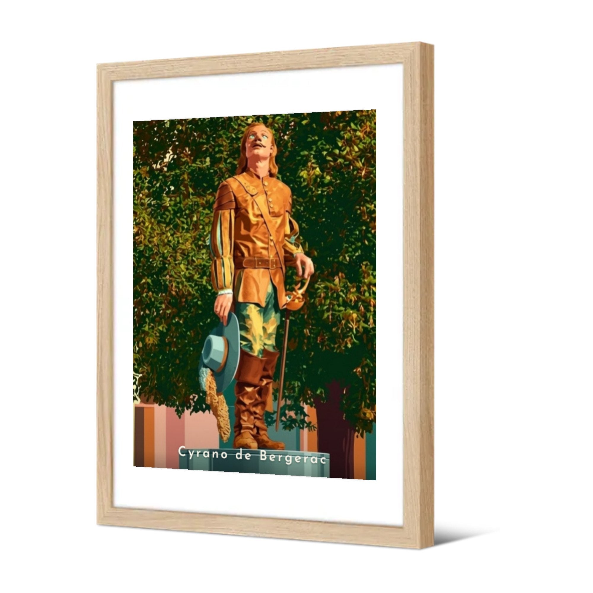 Cyrano de Bergerac — Pôdevache, encadrée, vue de trois quarts