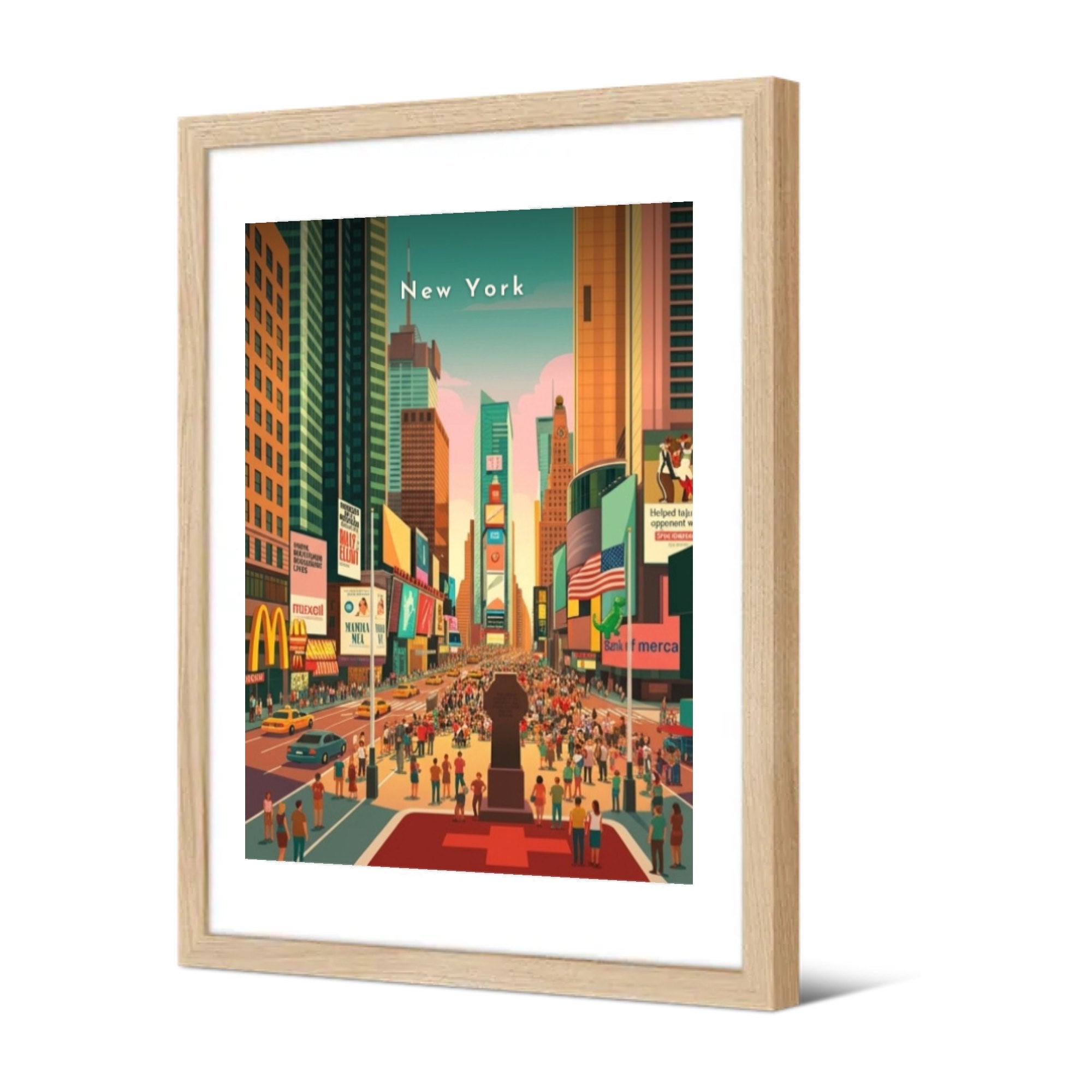 Times Square — Pôdevache, encadrée, vue de trois quarts