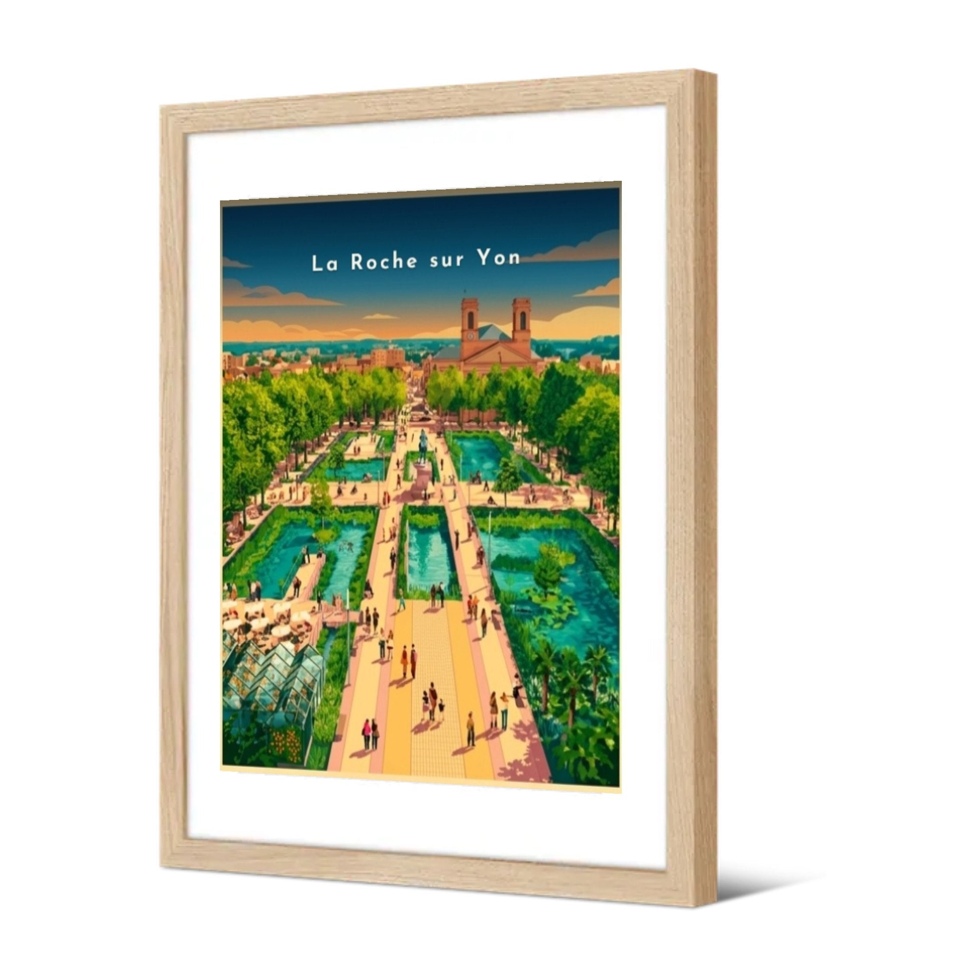 Perspective de la place Napoléon — Pôdevache, encadrée, vue de trois quarts