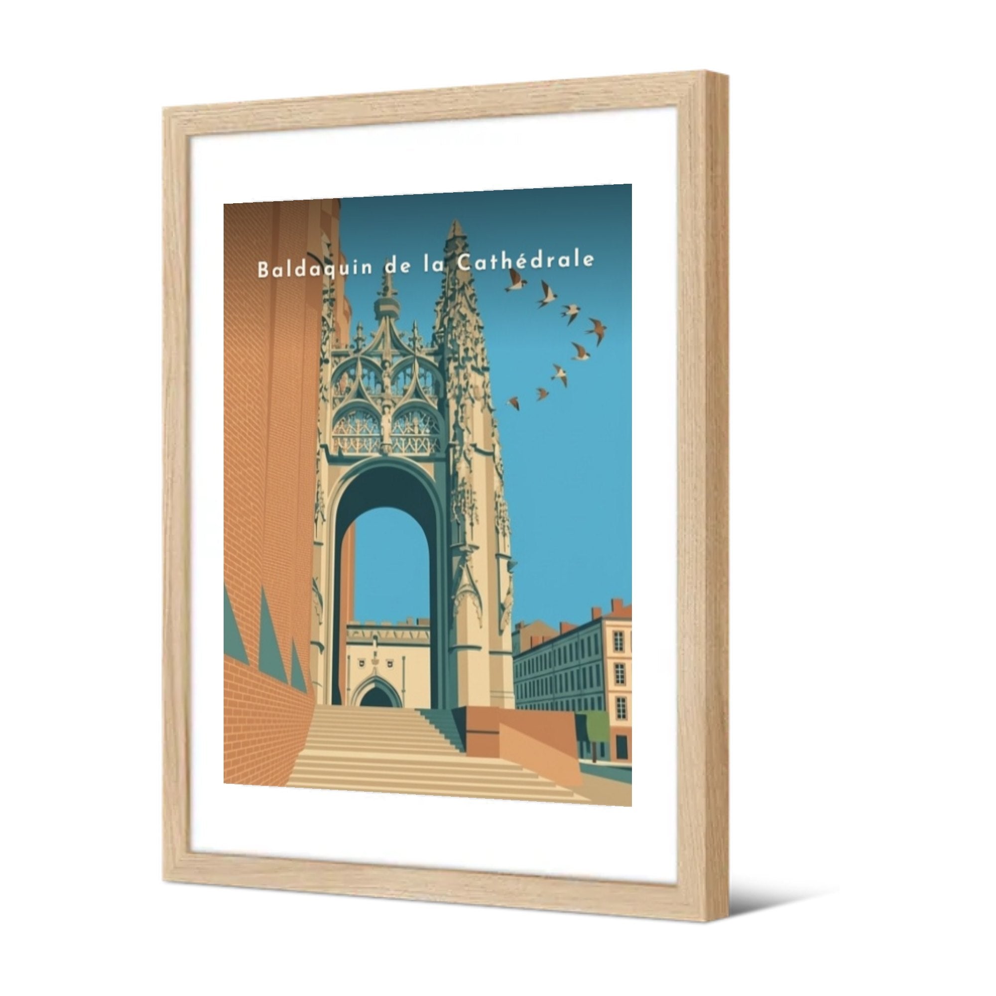 Baldaquin de la Cathédrale — Pôdevache, encadrée, vue de trois quarts