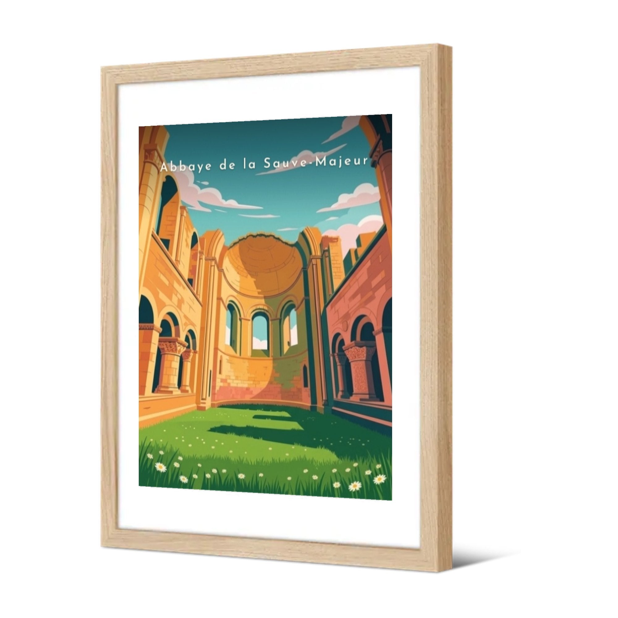 Abbaye de la Sauve-Majeur — Pôdevache, encadrée, vue de trois quarts