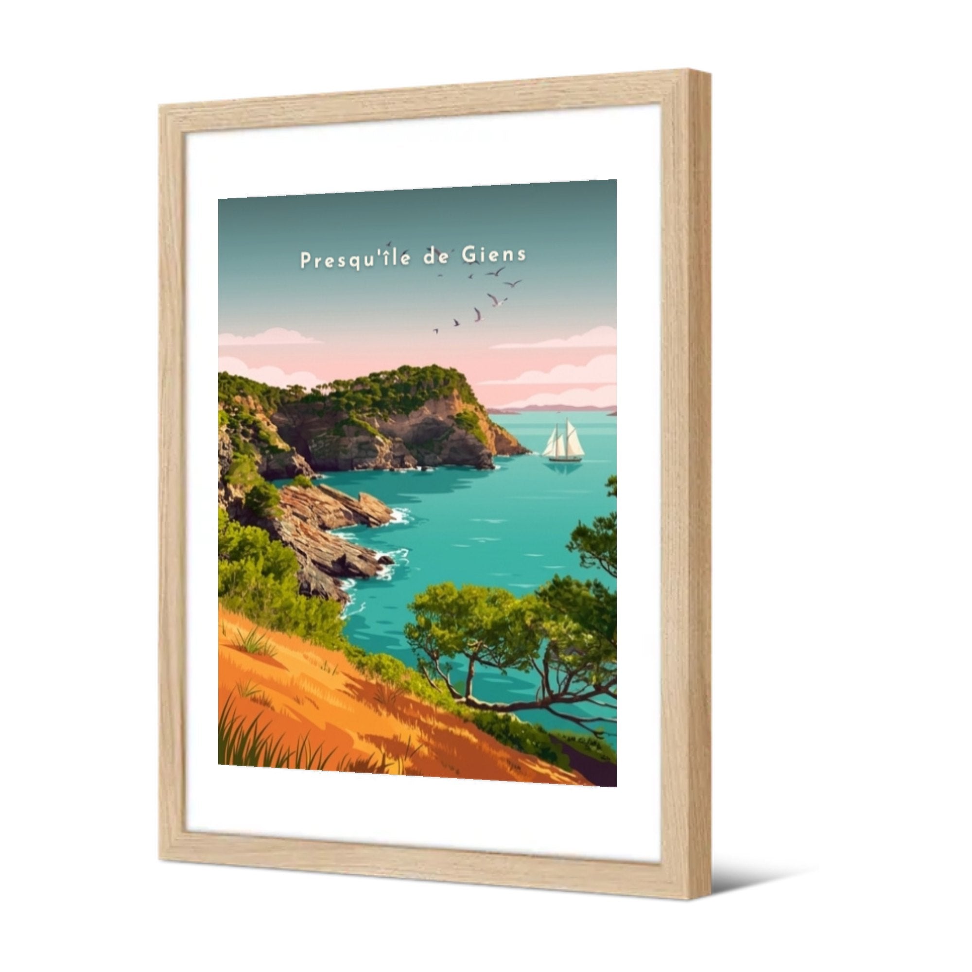 Presqu'île de Giens — Pôdevache, encadrée, vue de trois quarts