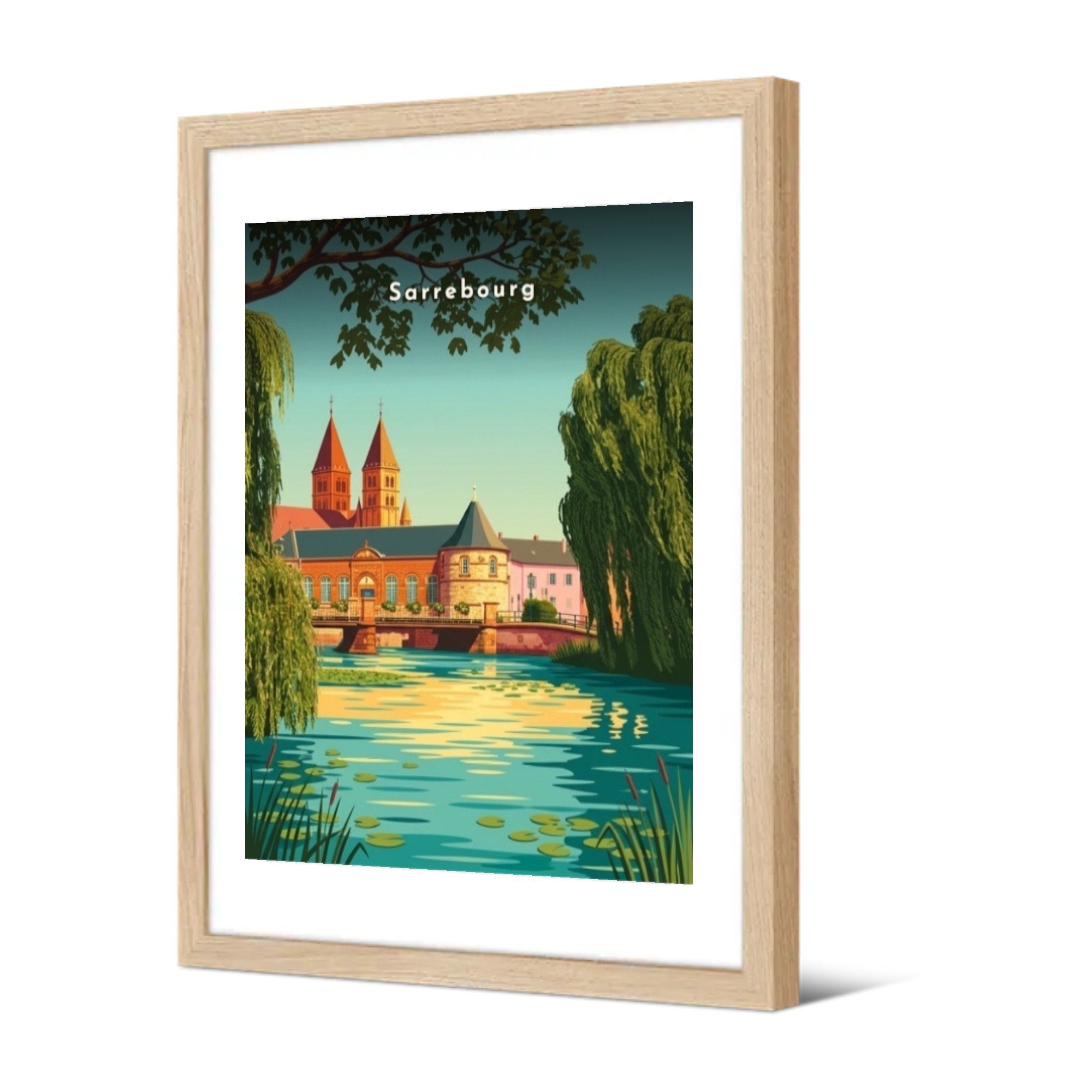 Les bords de la Sarre — Pôdevache, encadrée, vue de trois quarts