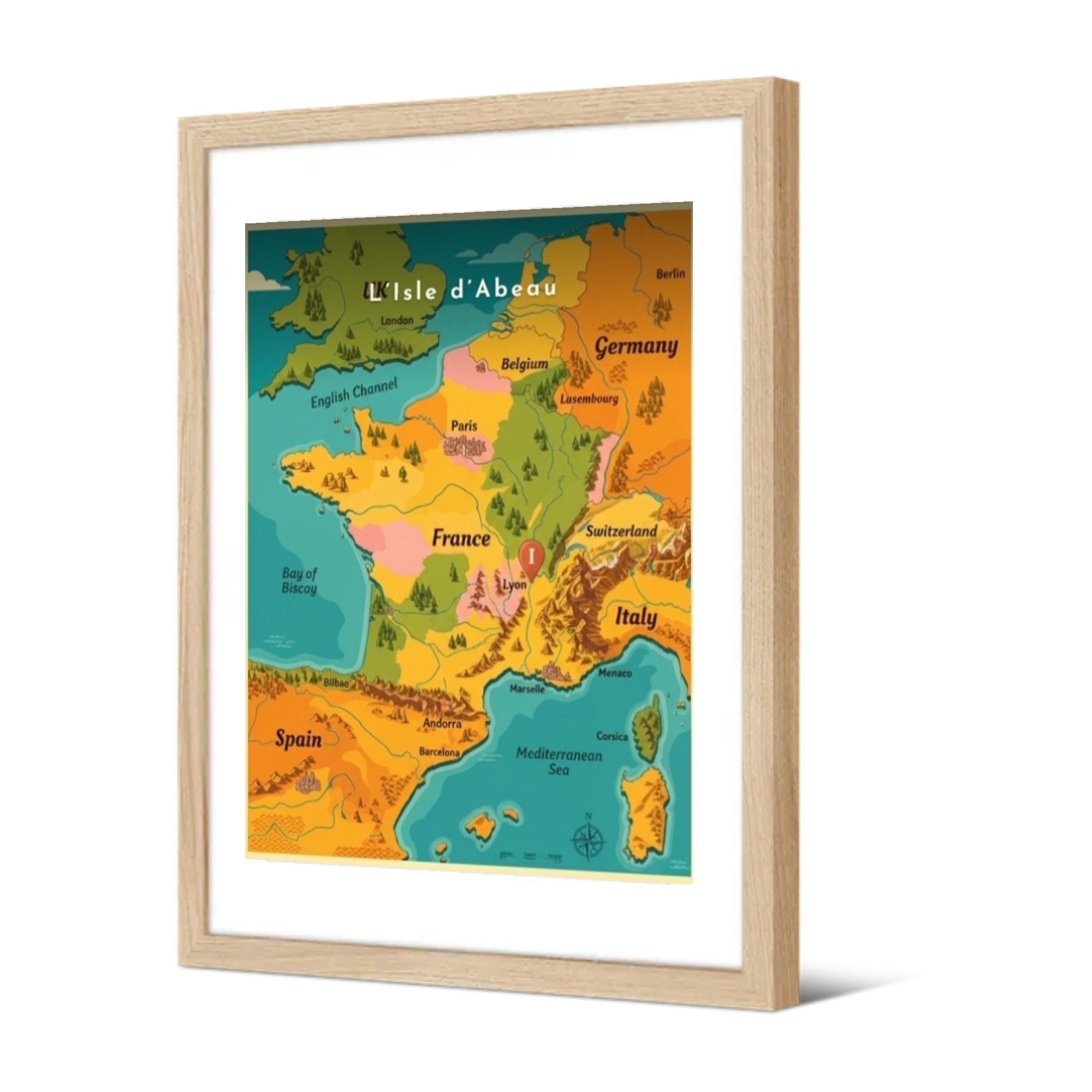 Carte de localisation — Pôdevache, encadrée, vue de trois quarts