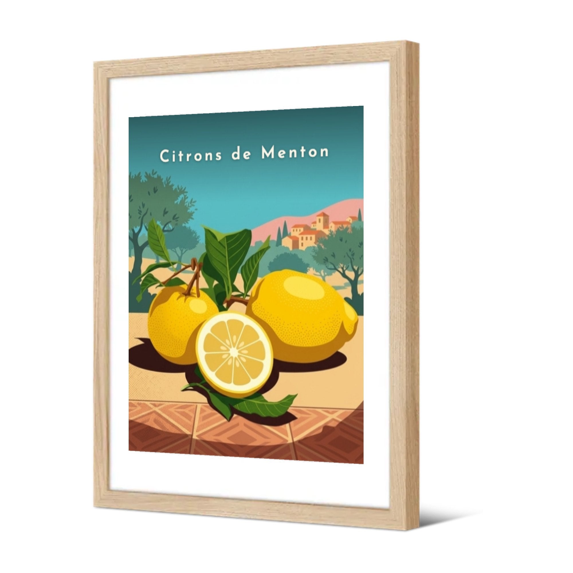 Citrons de Menton — Pôdevache, encadrée, vue de trois quarts