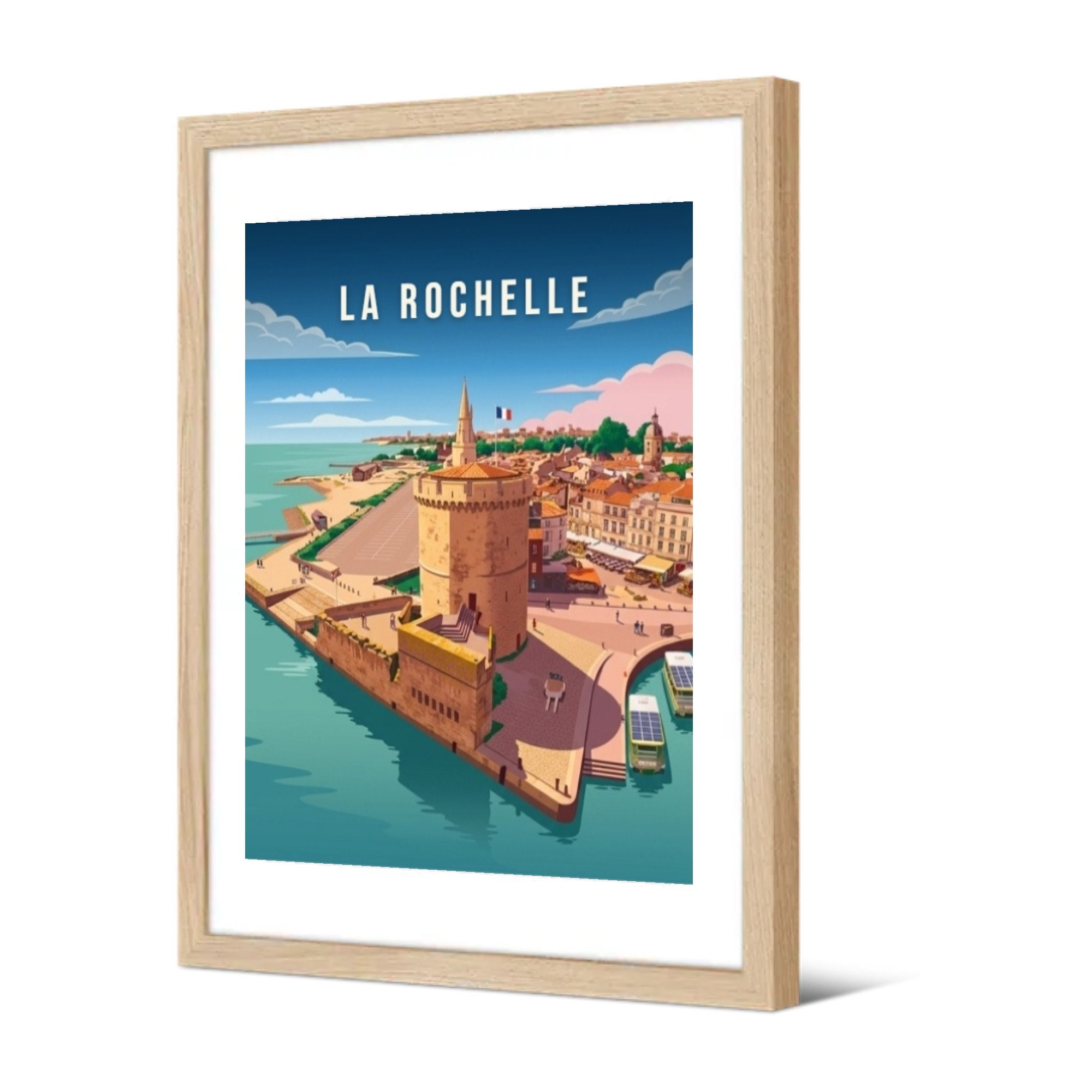 La tour de la Chaîne et les navettes — Pôdevache, encadrée, vue de trois quarts