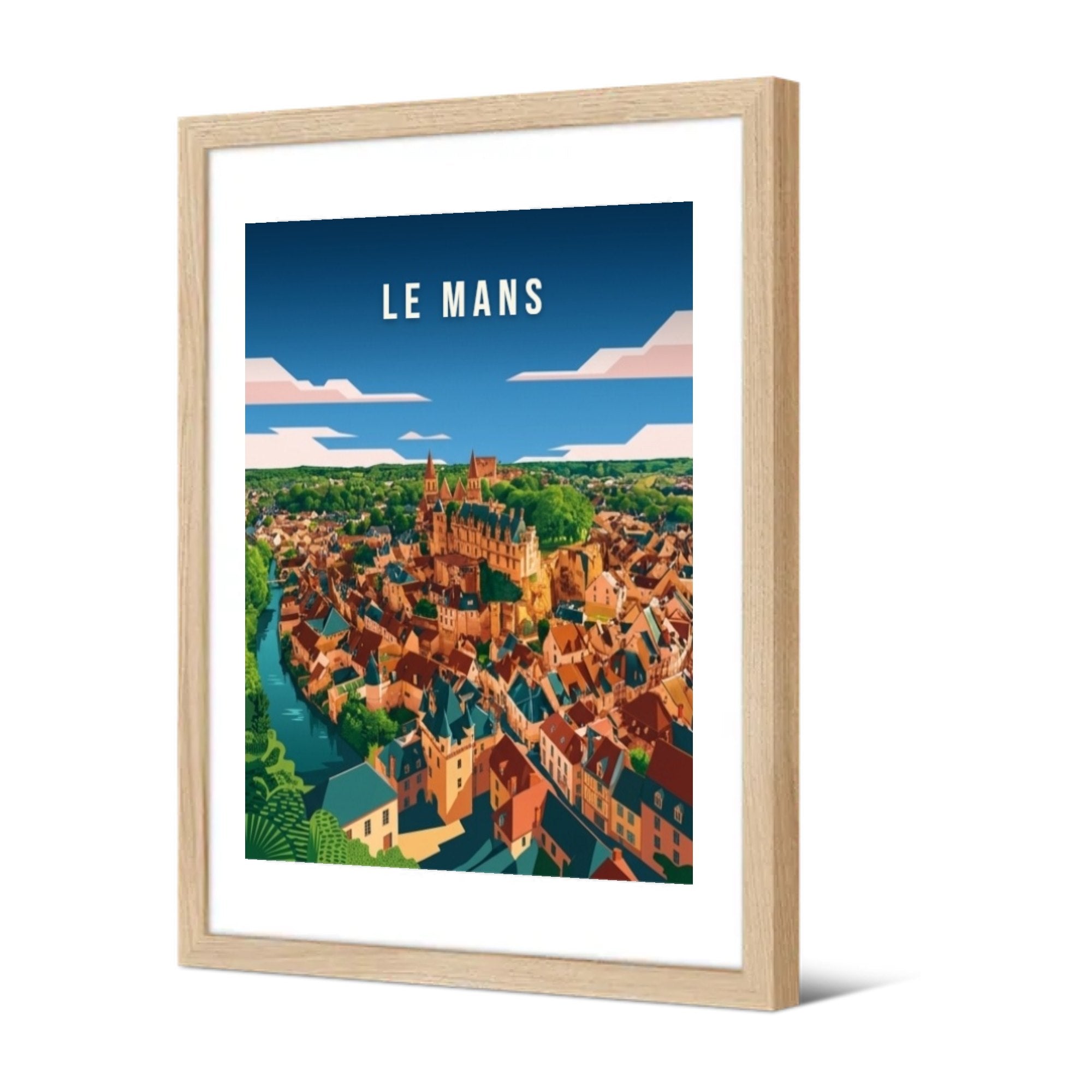 Vue plongeante sur la vieille ville — Pôdevache, encadrée, vue de trois quarts