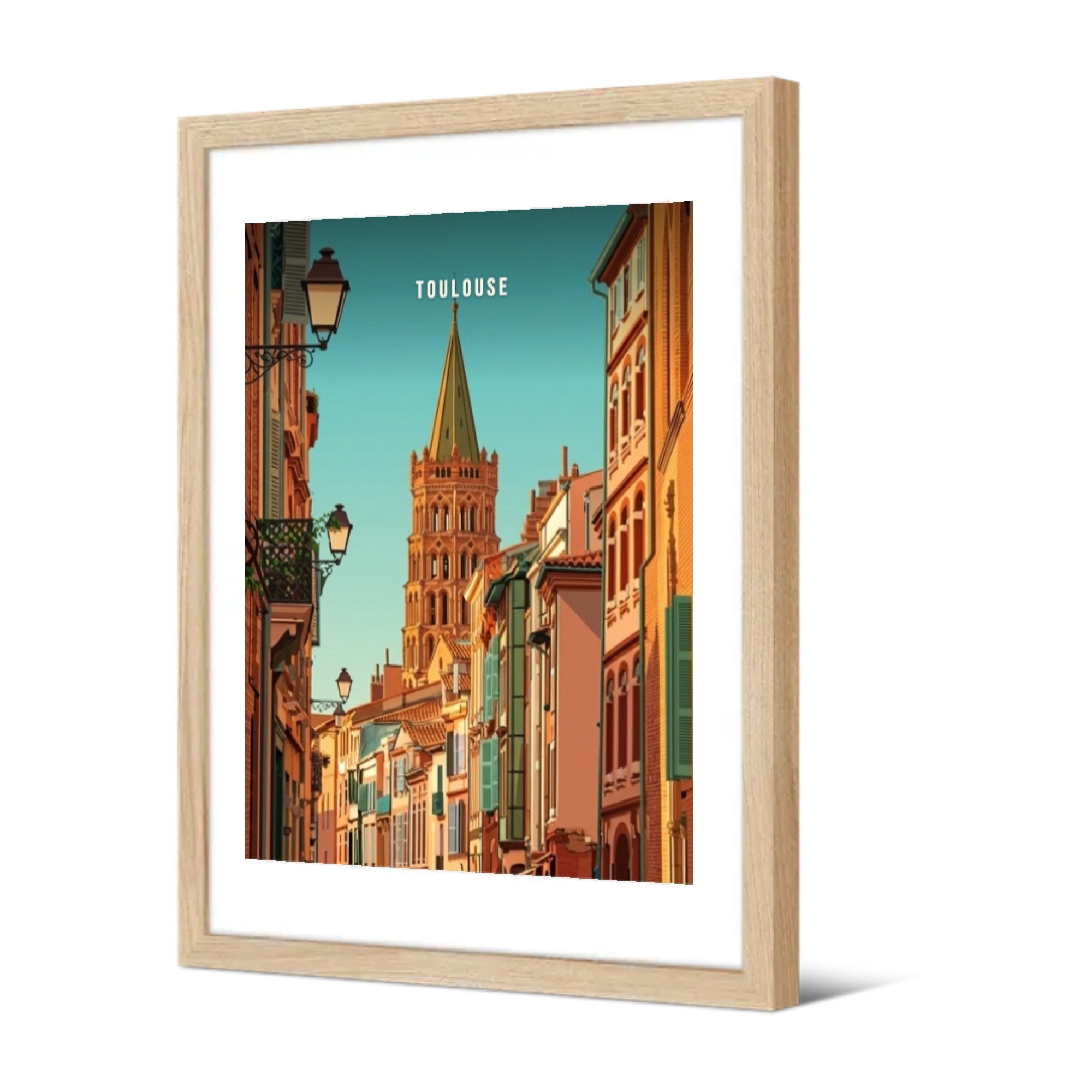 Rue du Taur, vue sur le clocher — Pôdevache, encadrée, vue de trois quarts