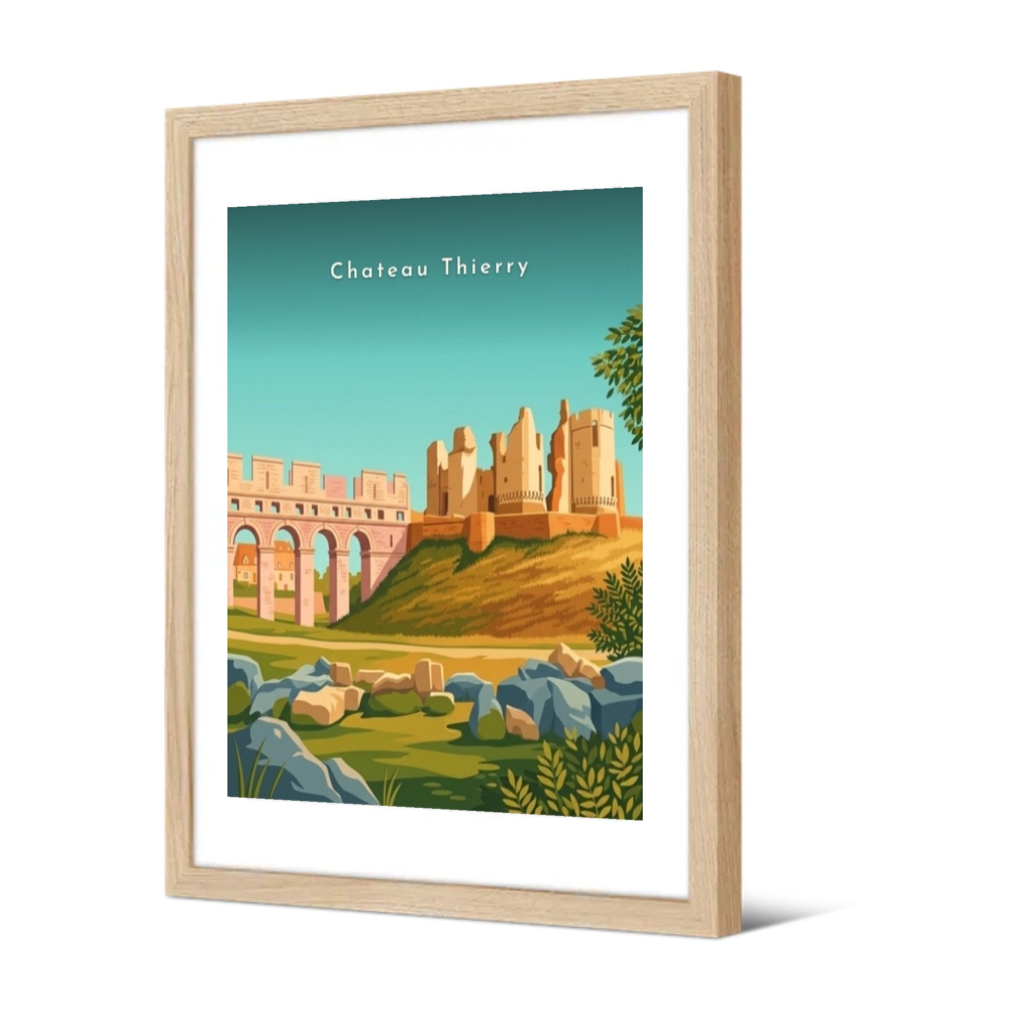 Le château médiéval — Pôdevache, encadrée, vue de trois quarts