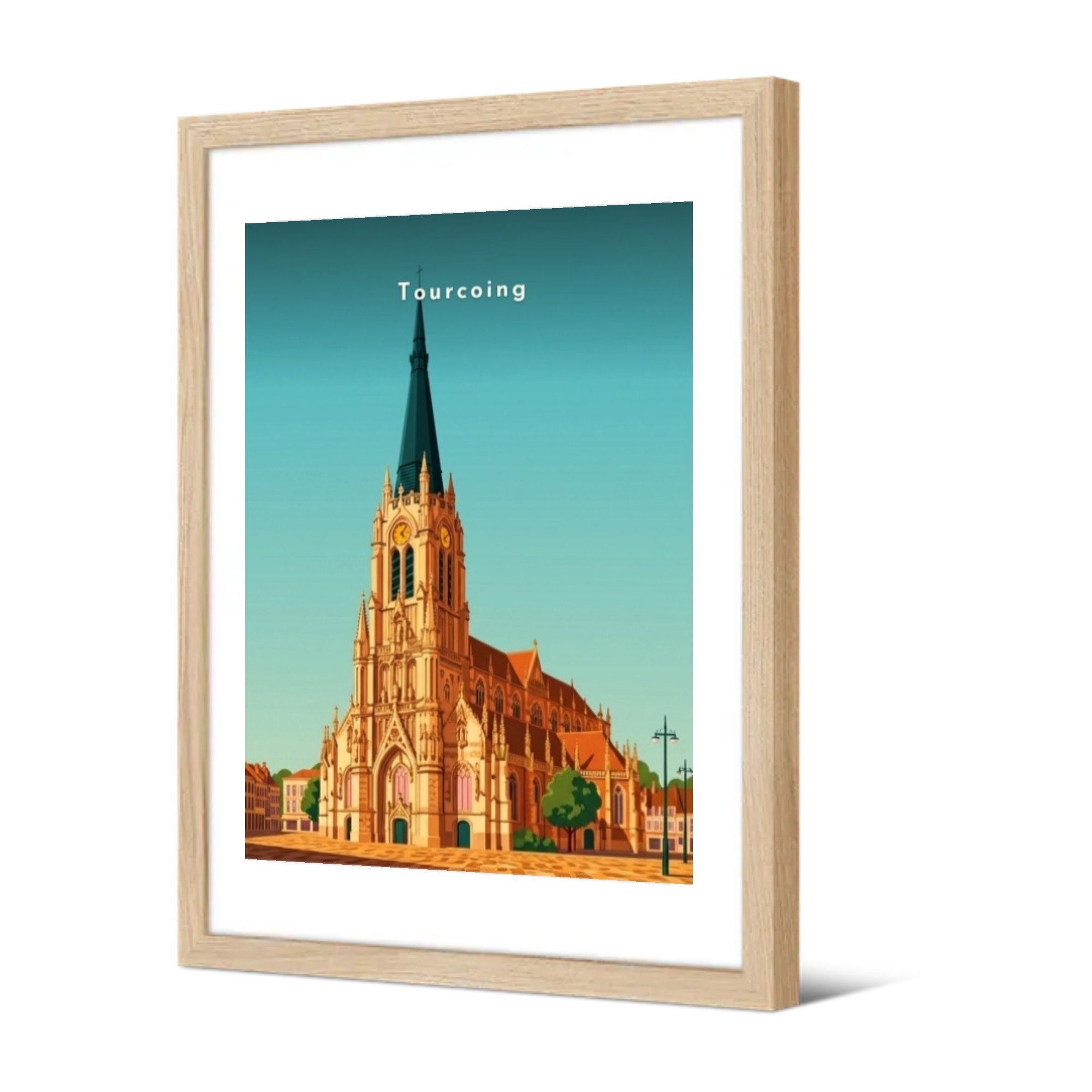 Église Saint-Christophe, ciel pur — Pôdevache, encadrée, vue de trois quarts