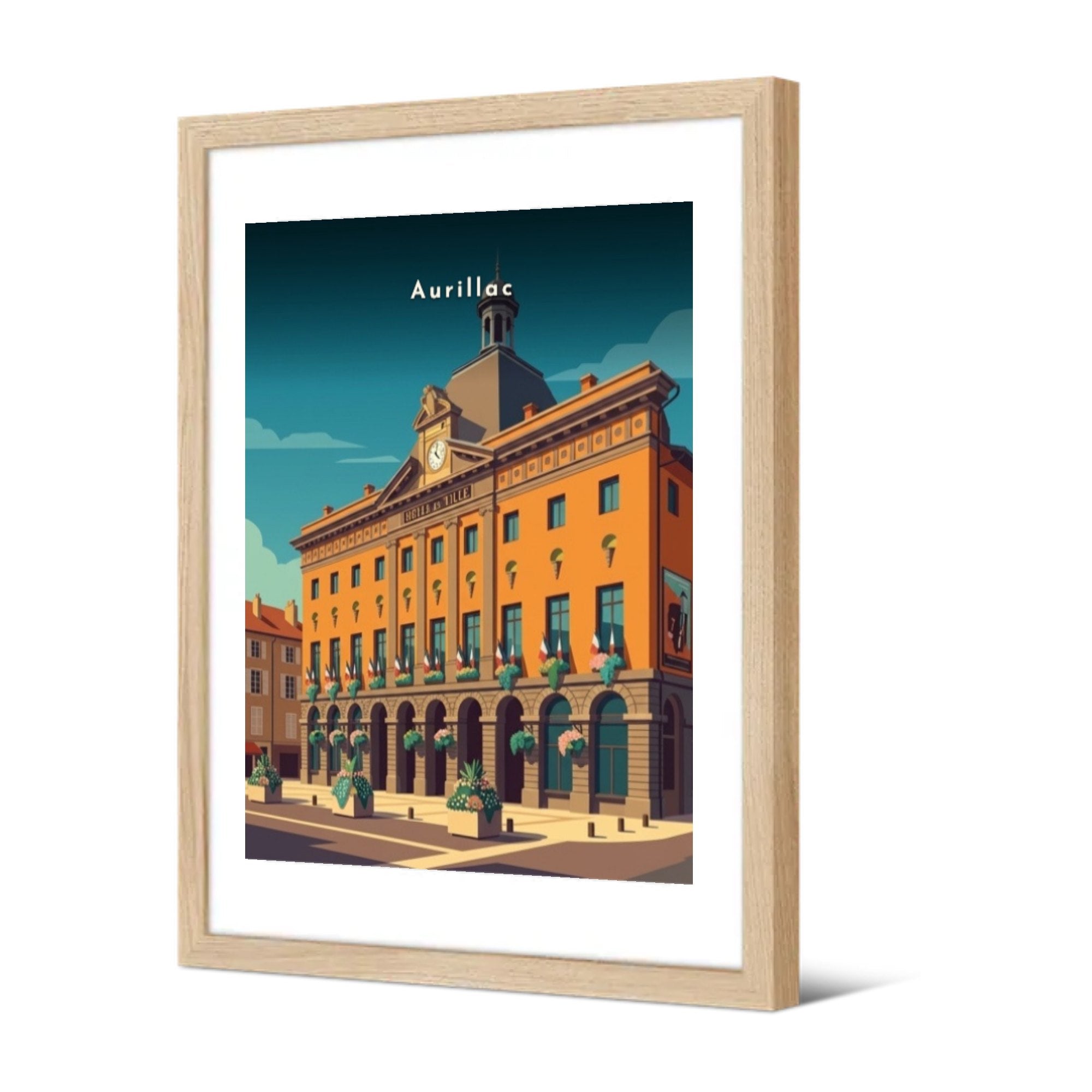 L'Hôtel de Ville — Pôdevache, encadrée, vue de trois quarts