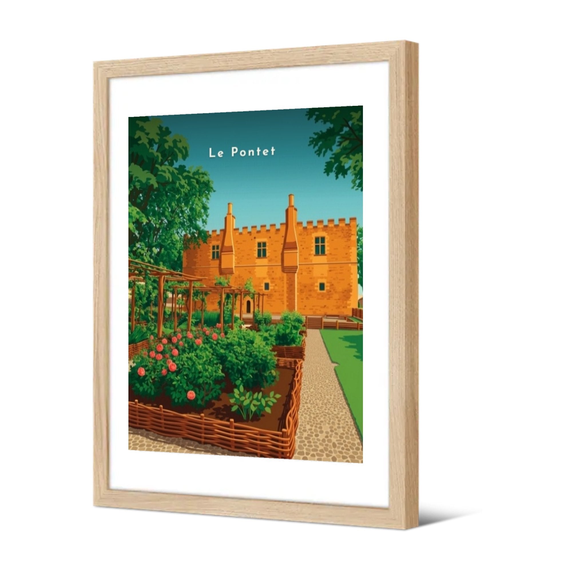 Château de Fargues depuis le jardin — Pôdevache, encadrée, vue de trois quarts