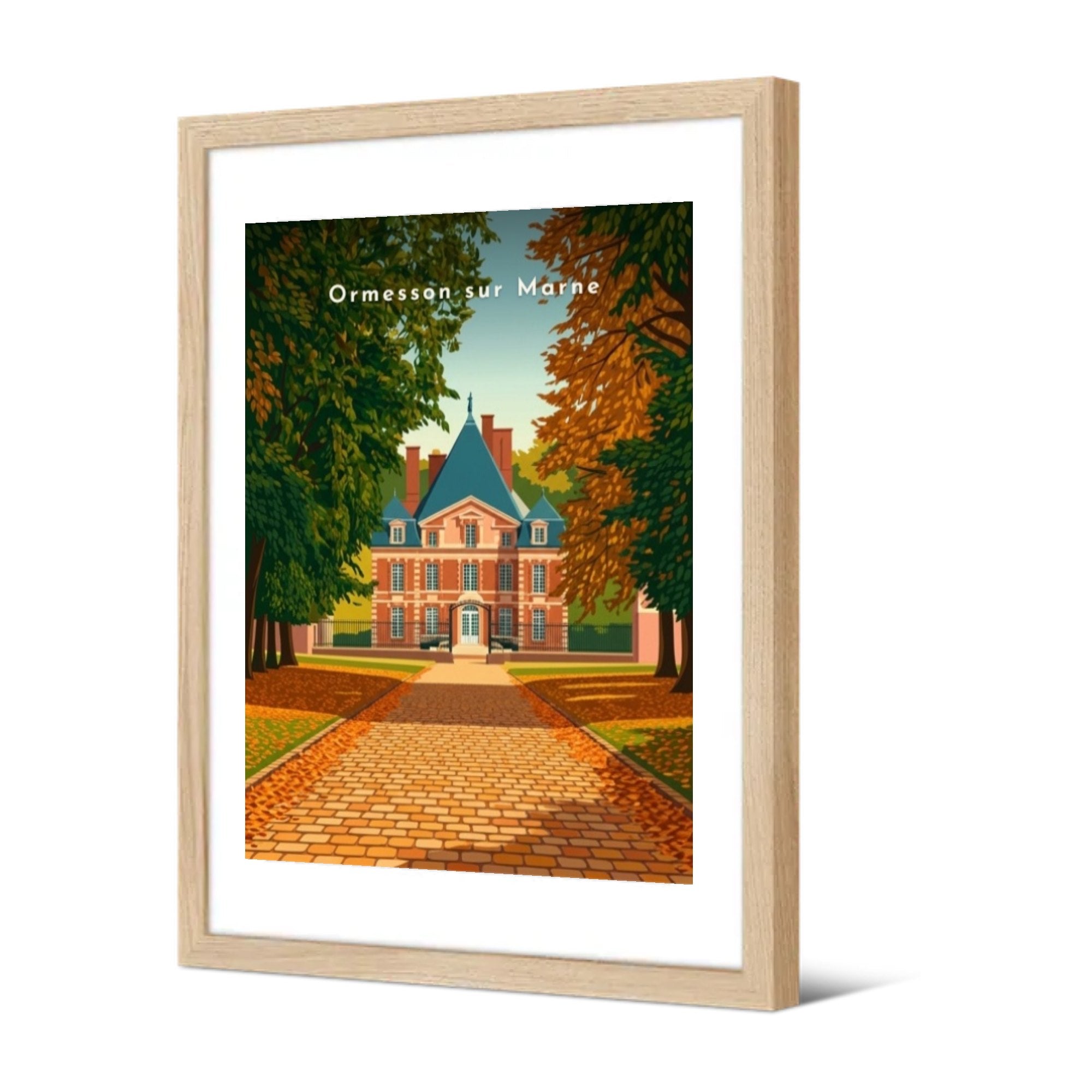 L'allée pavée du château — Pôdevache, encadrée, vue de trois quarts