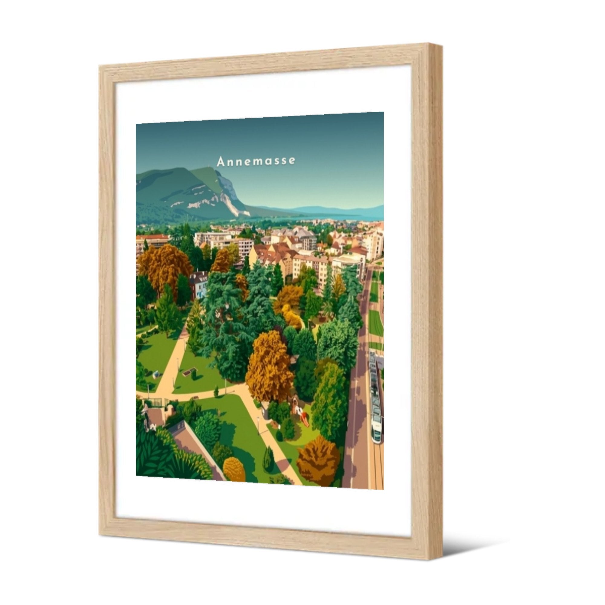 Le Salève depuis le parc Montessuit — Pôdevache, encadrée, vue de trois quarts