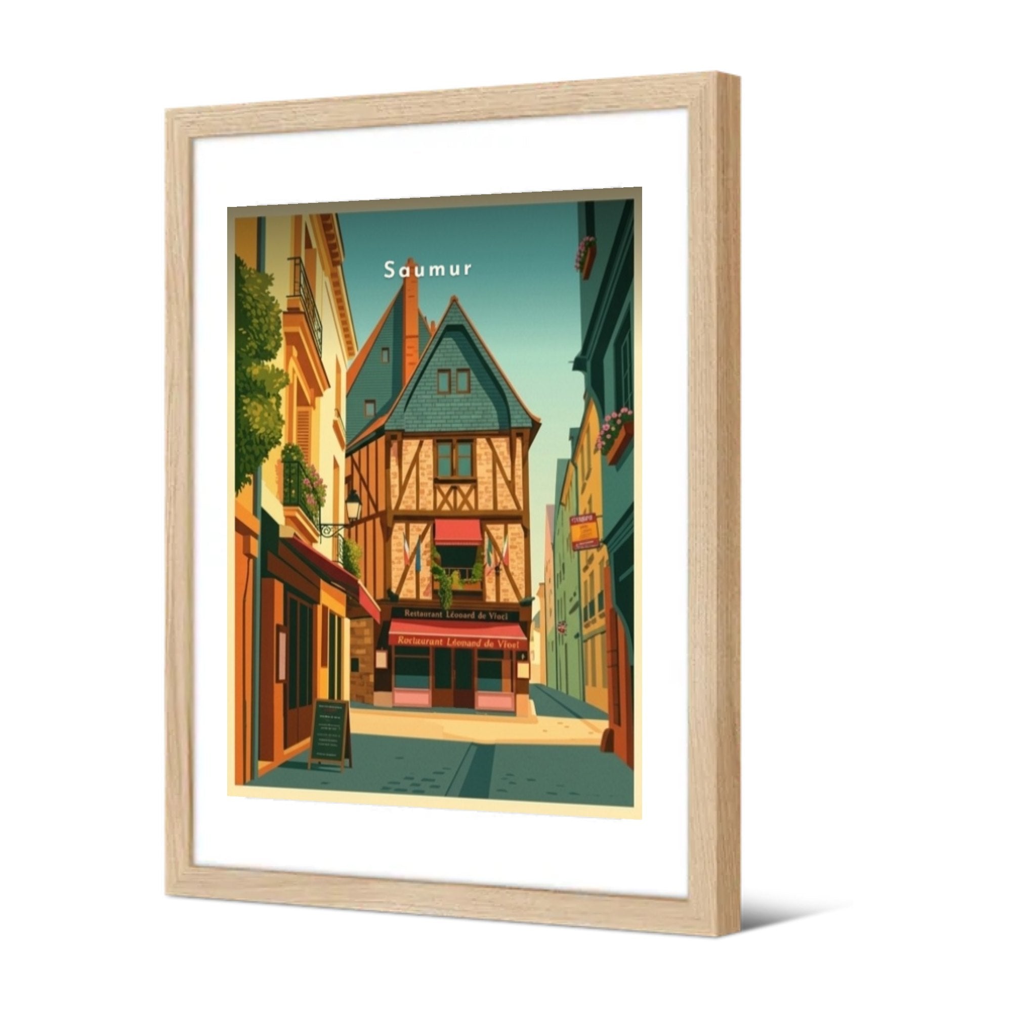 Maison à pans de bois, place Saint-Pierre — Pôdevache, encadrée, vue de trois quarts