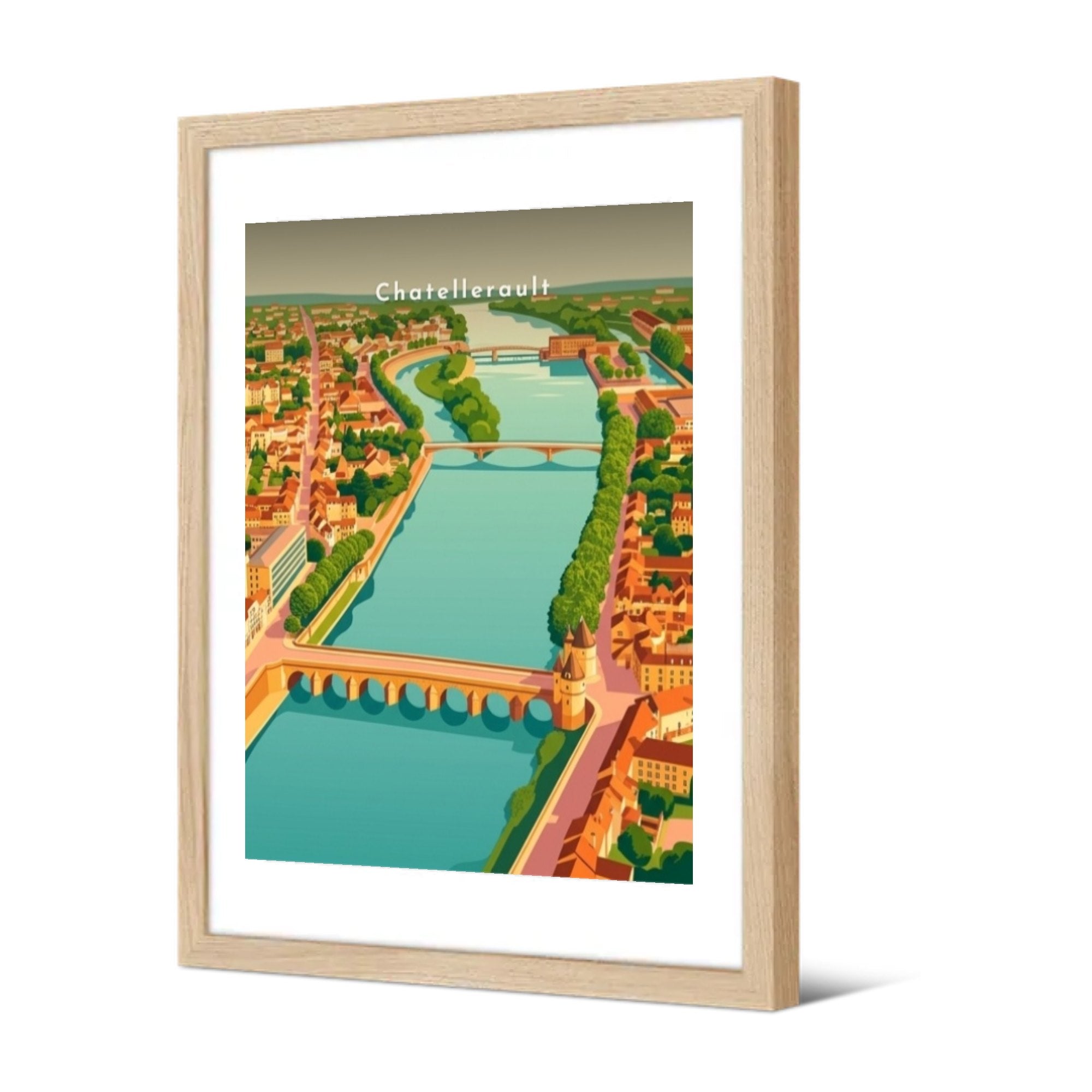 Le pont Henri-IV sur la Vienne — Pôdevache, encadrée, vue de trois quarts