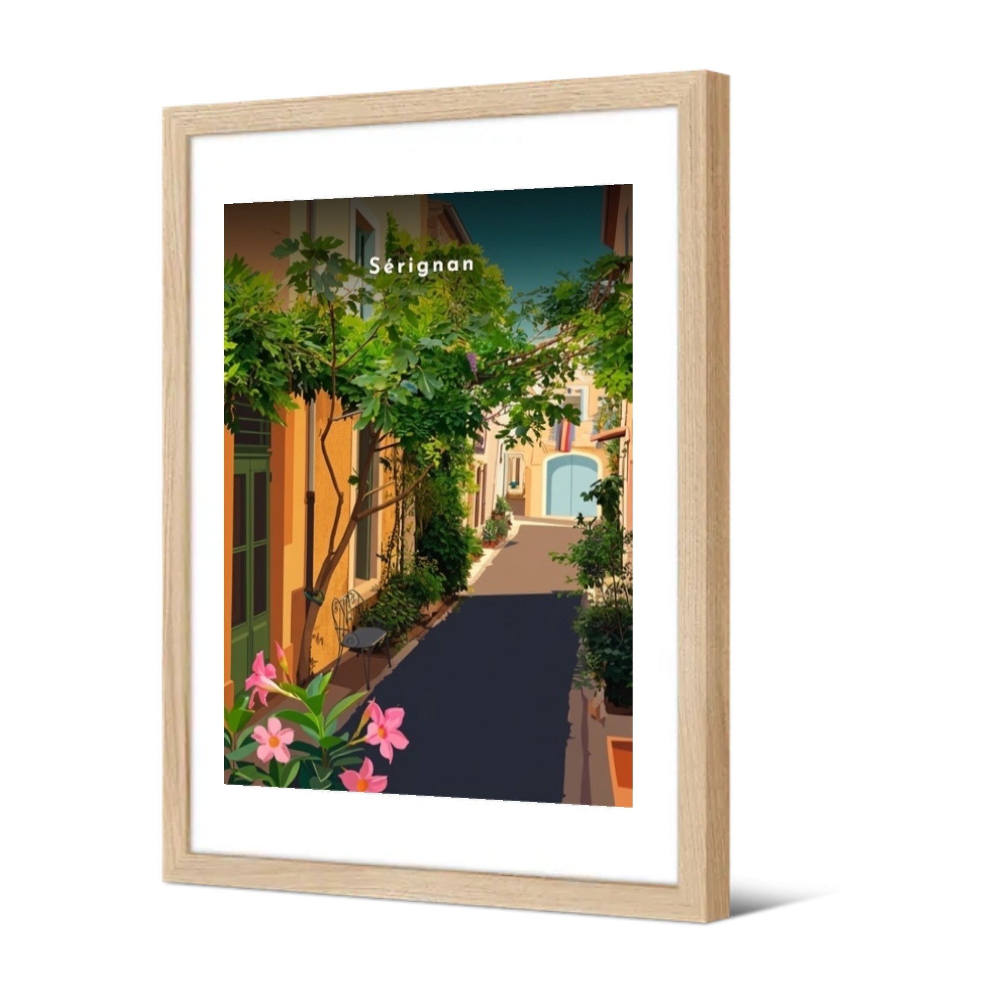 Ruelle fleurie du vieux village — Pôdevache, encadrée, vue de trois quarts