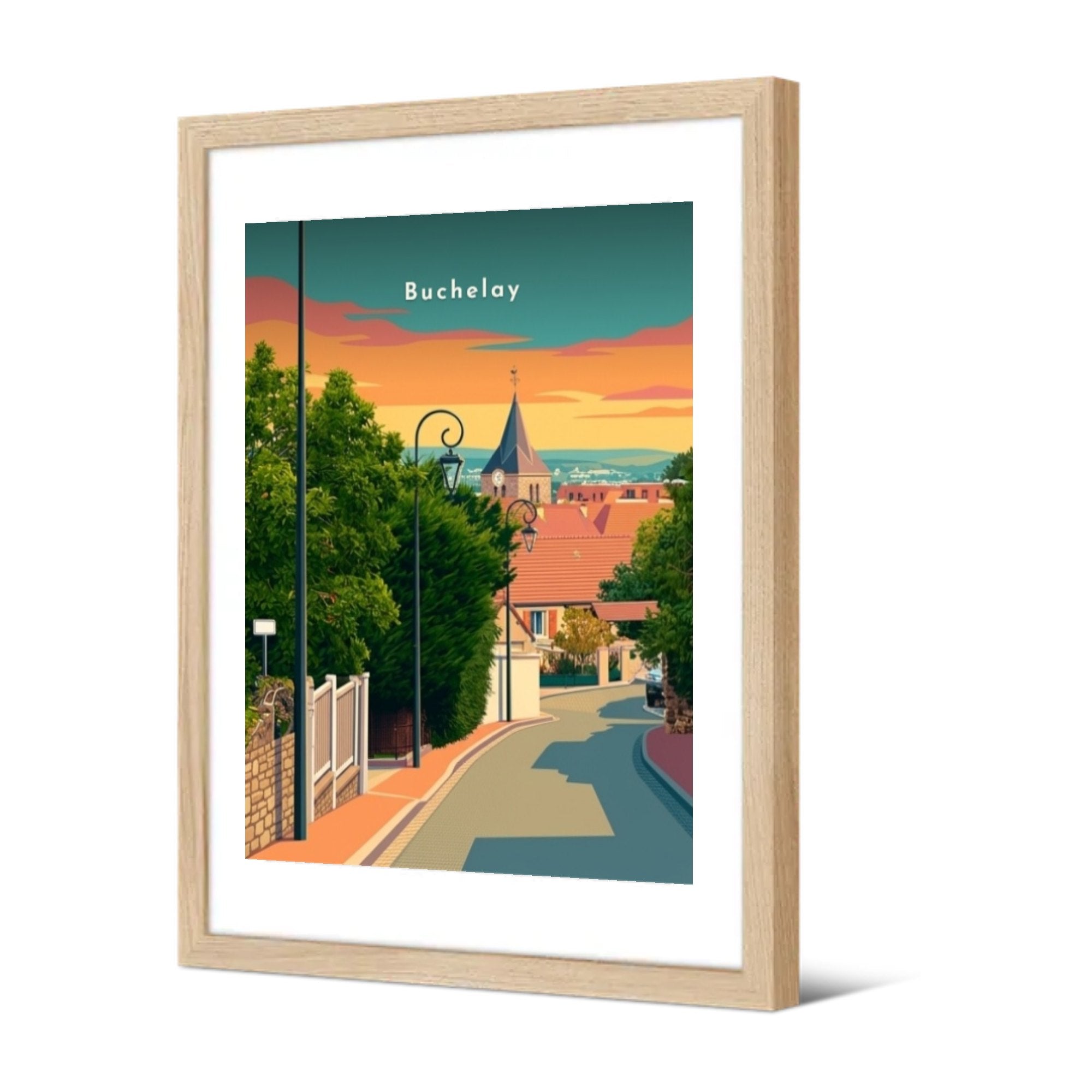 L'église Saint-Sébastien — Pôdevache, encadrée, vue de trois quarts