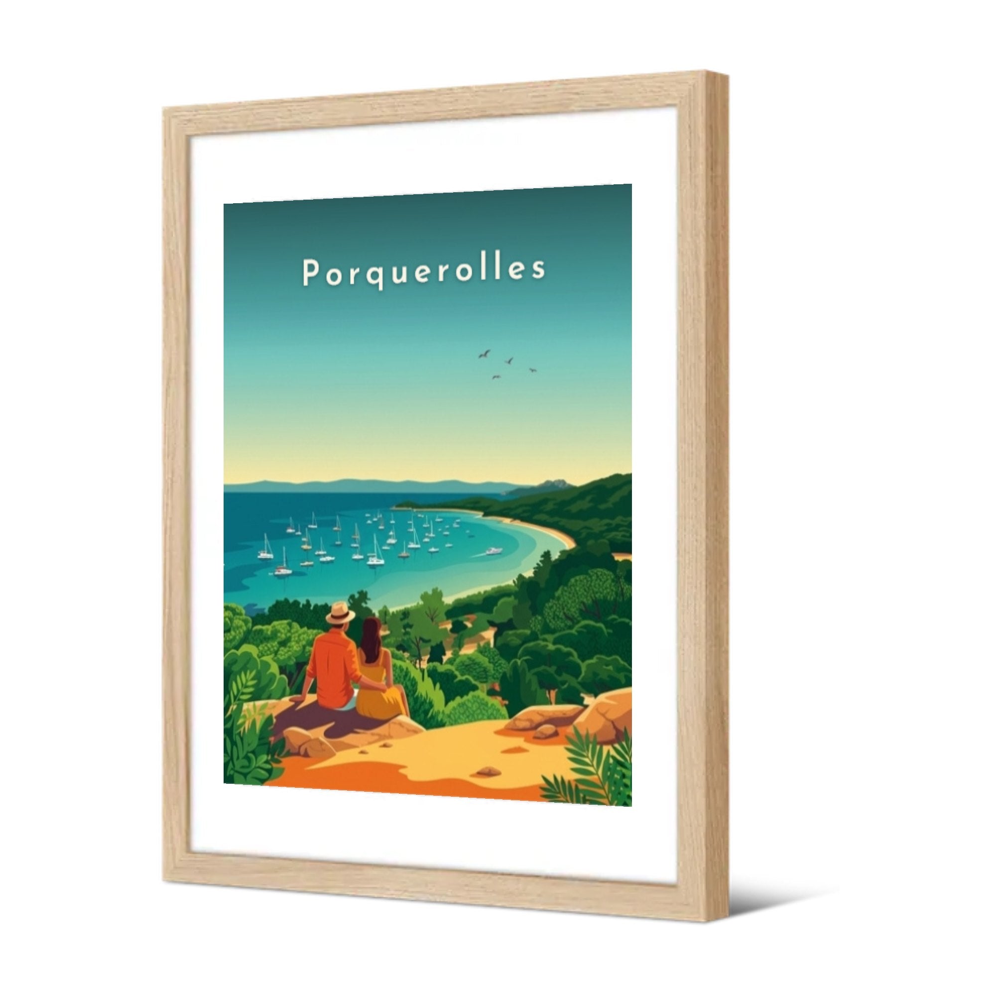 Porquerolles — Pôdevache, encadrée, vue de trois quarts