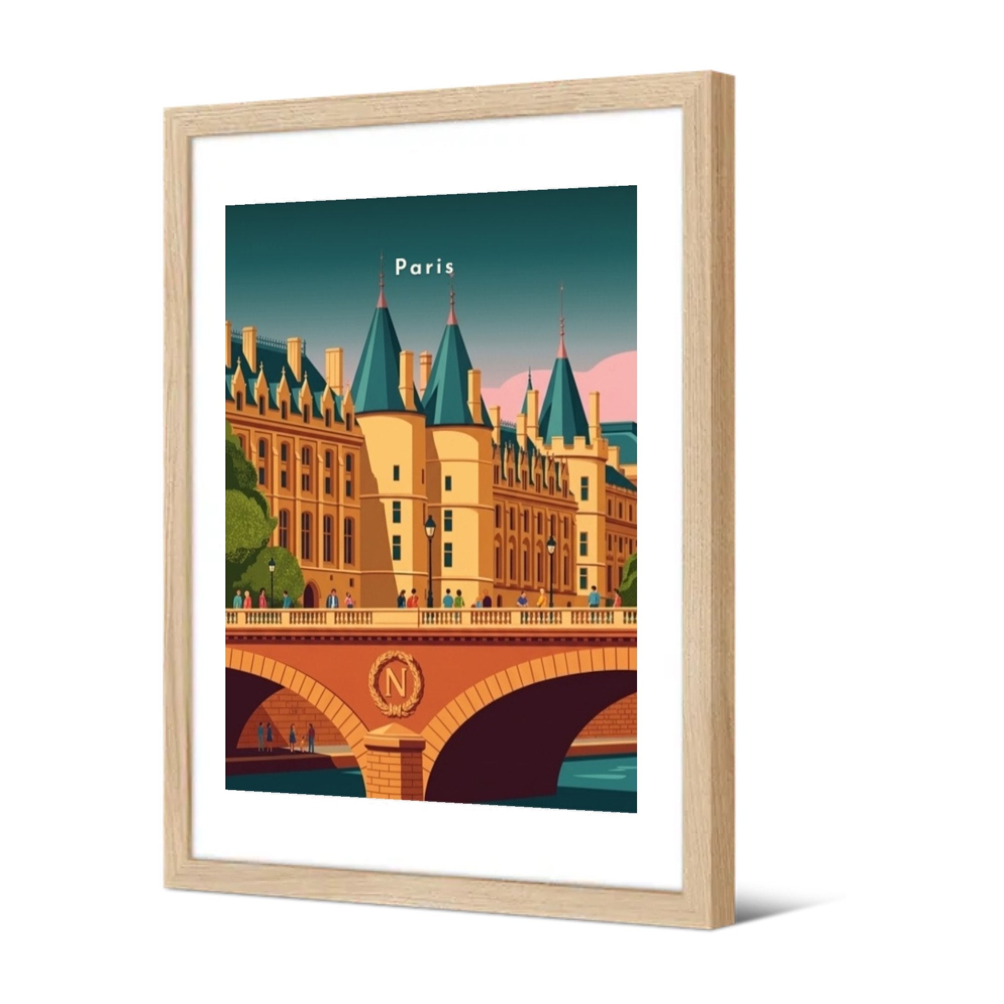 La Conciergerie et le pont au Change — Pôdevache, encadrée, vue de trois quarts