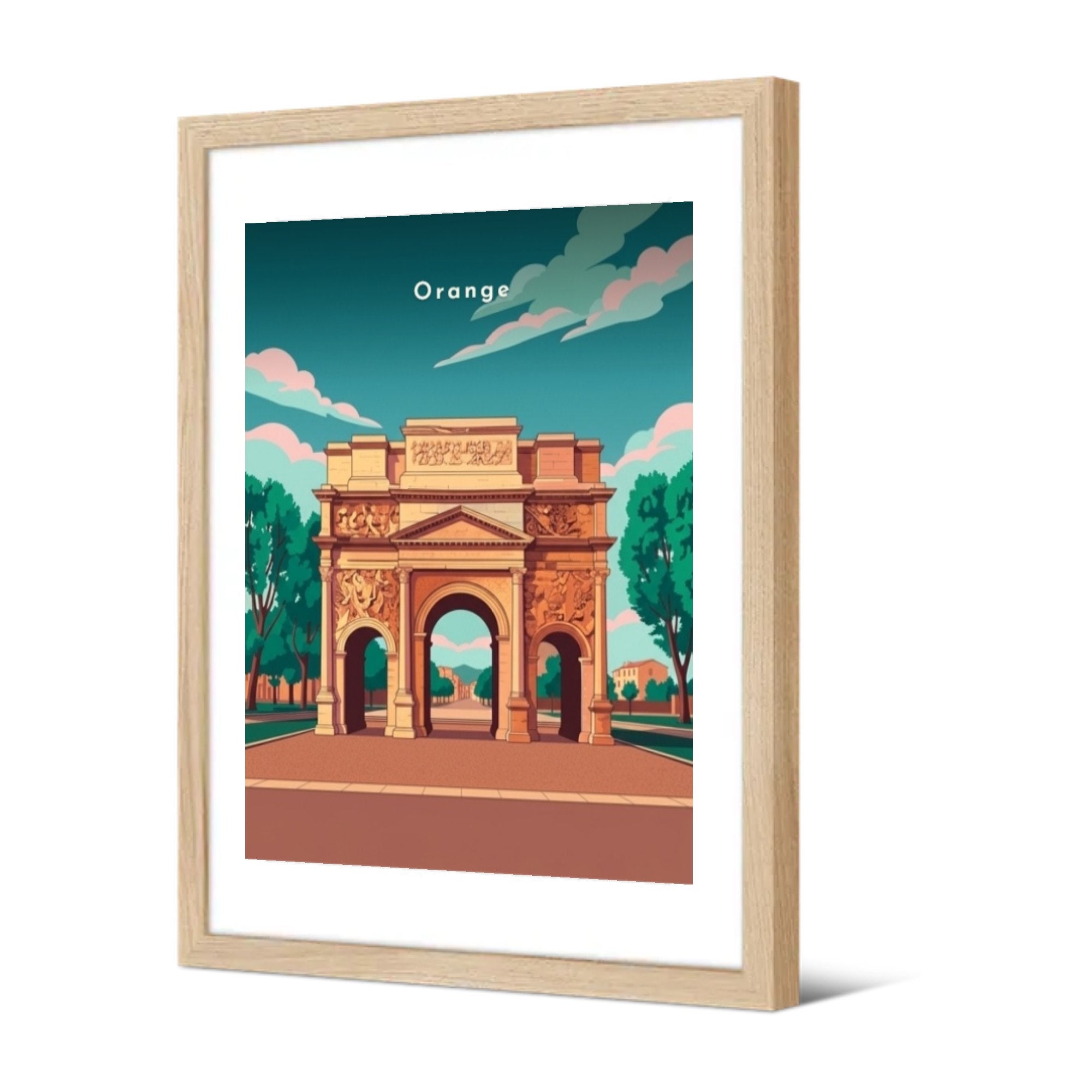 L'Arc de triomphe — Pôdevache, encadrée, vue de trois quarts