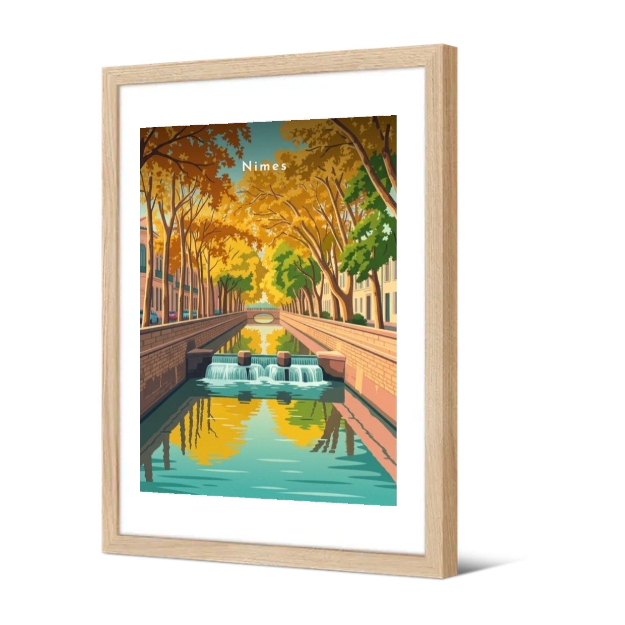Reflets sur le canal de la Fontaine — Pôdevache, encadrée, vue de trois quarts