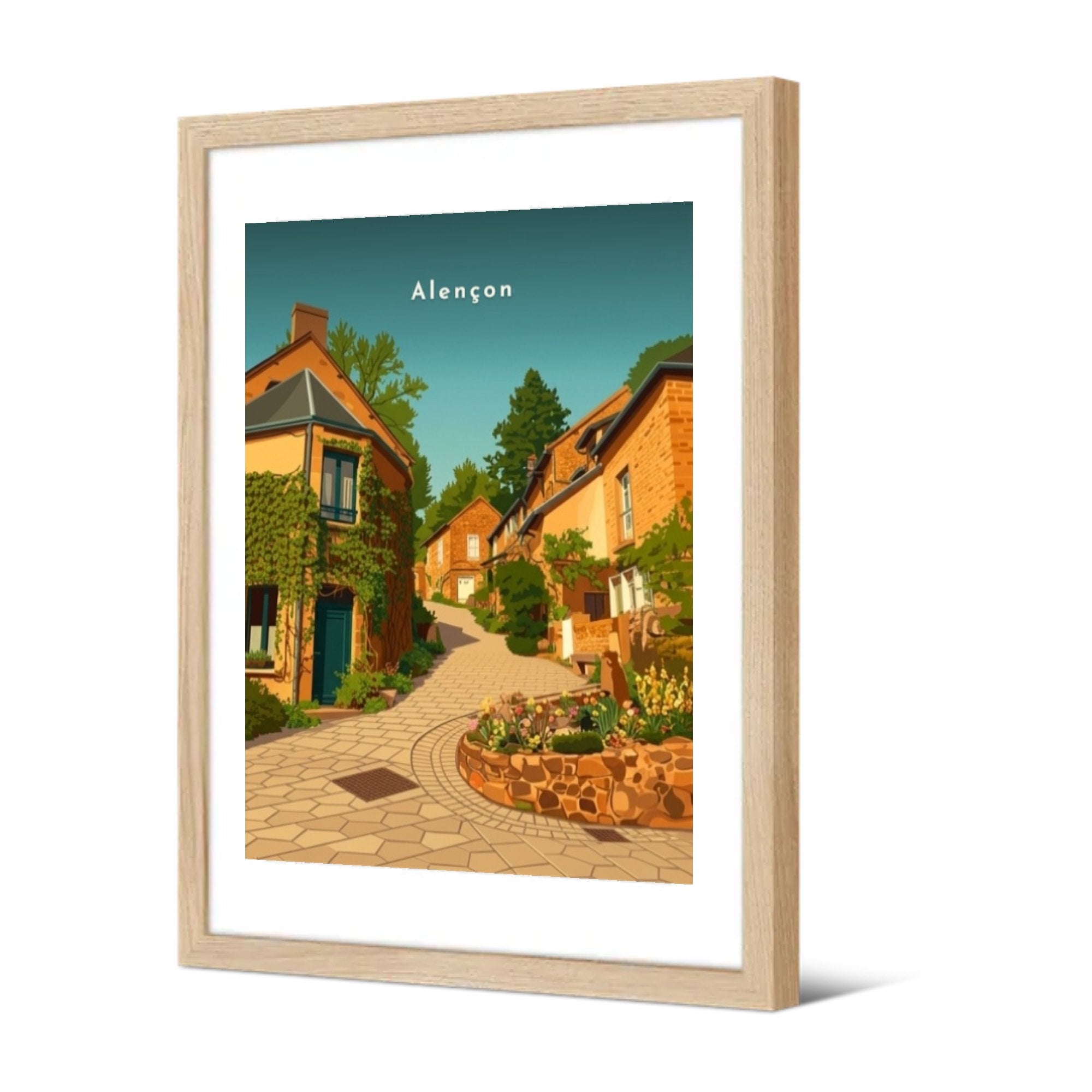 Ruelle pavée et fleurie — Pôdevache, encadrée, vue de trois quarts