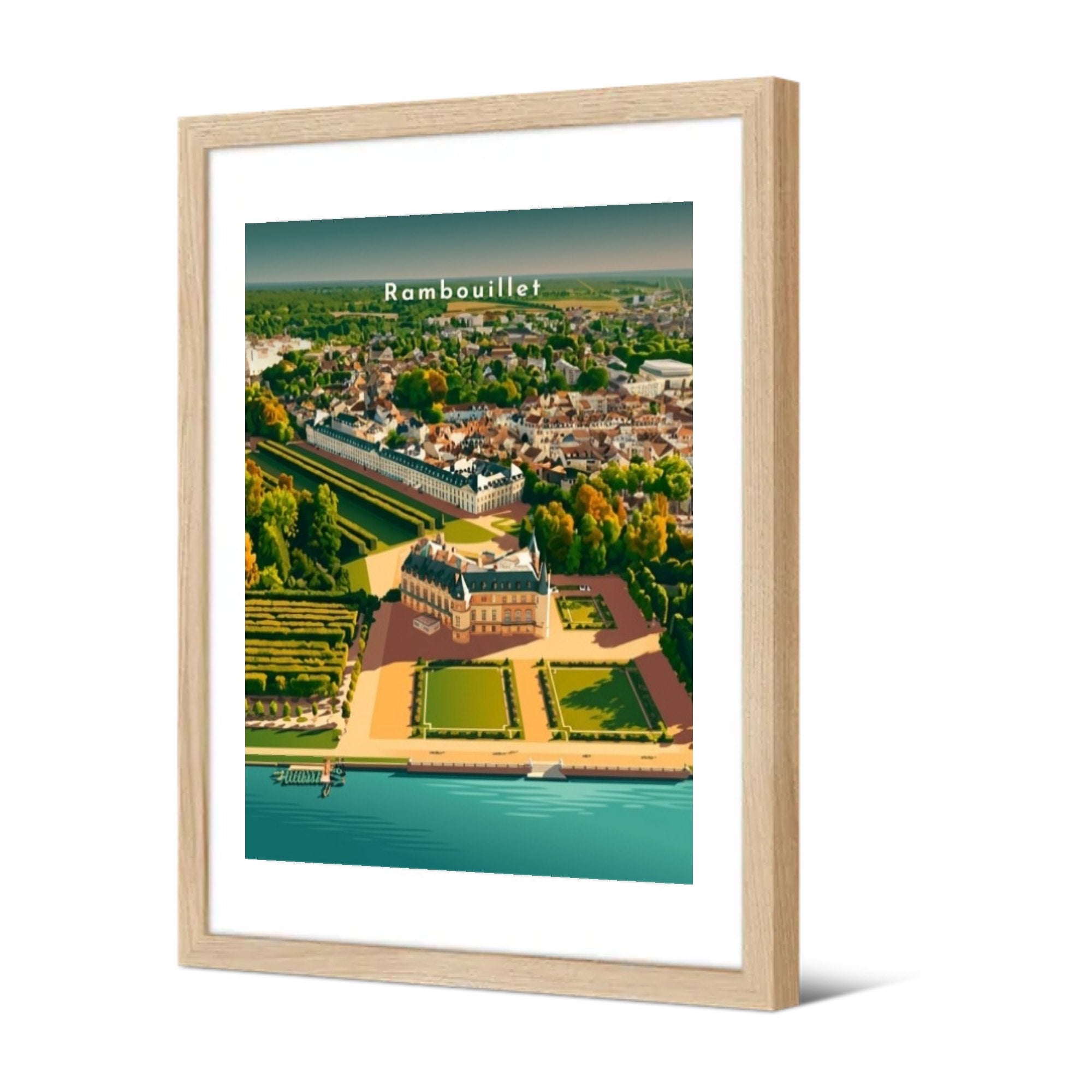 Le château et les parterres — Pôdevache, encadrée, vue de trois quarts